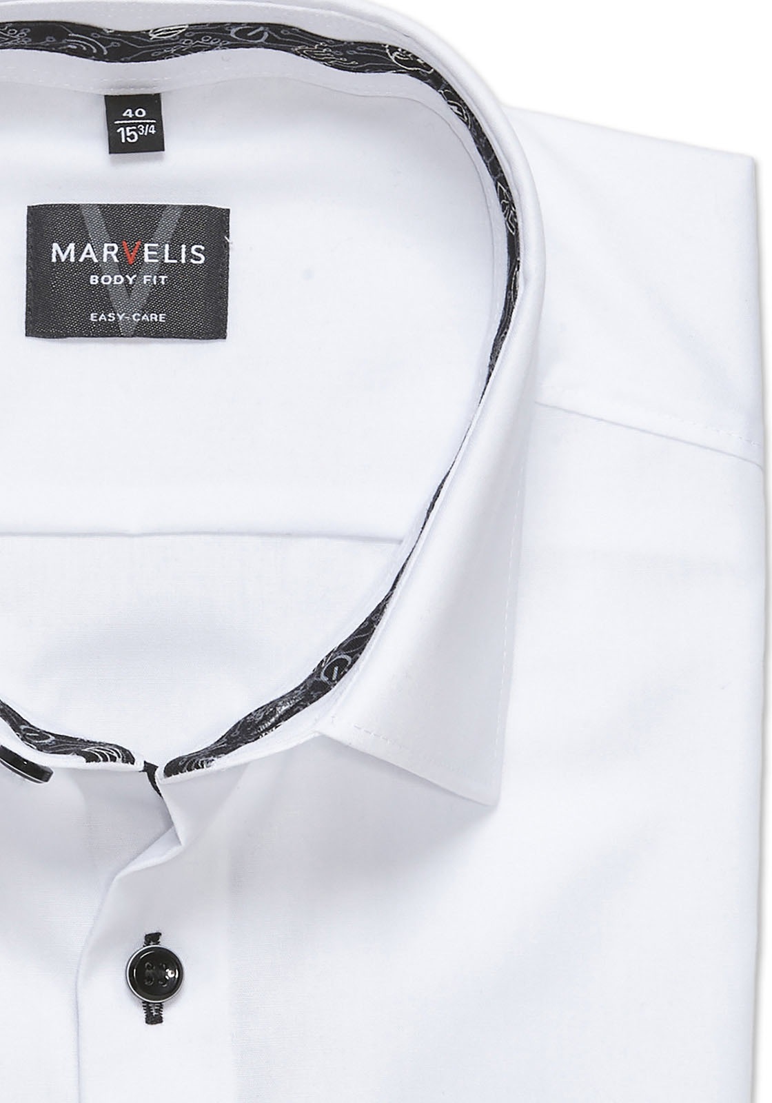 MARVELIS Langarmhemd Businesshemd, body fit, Kentkragen