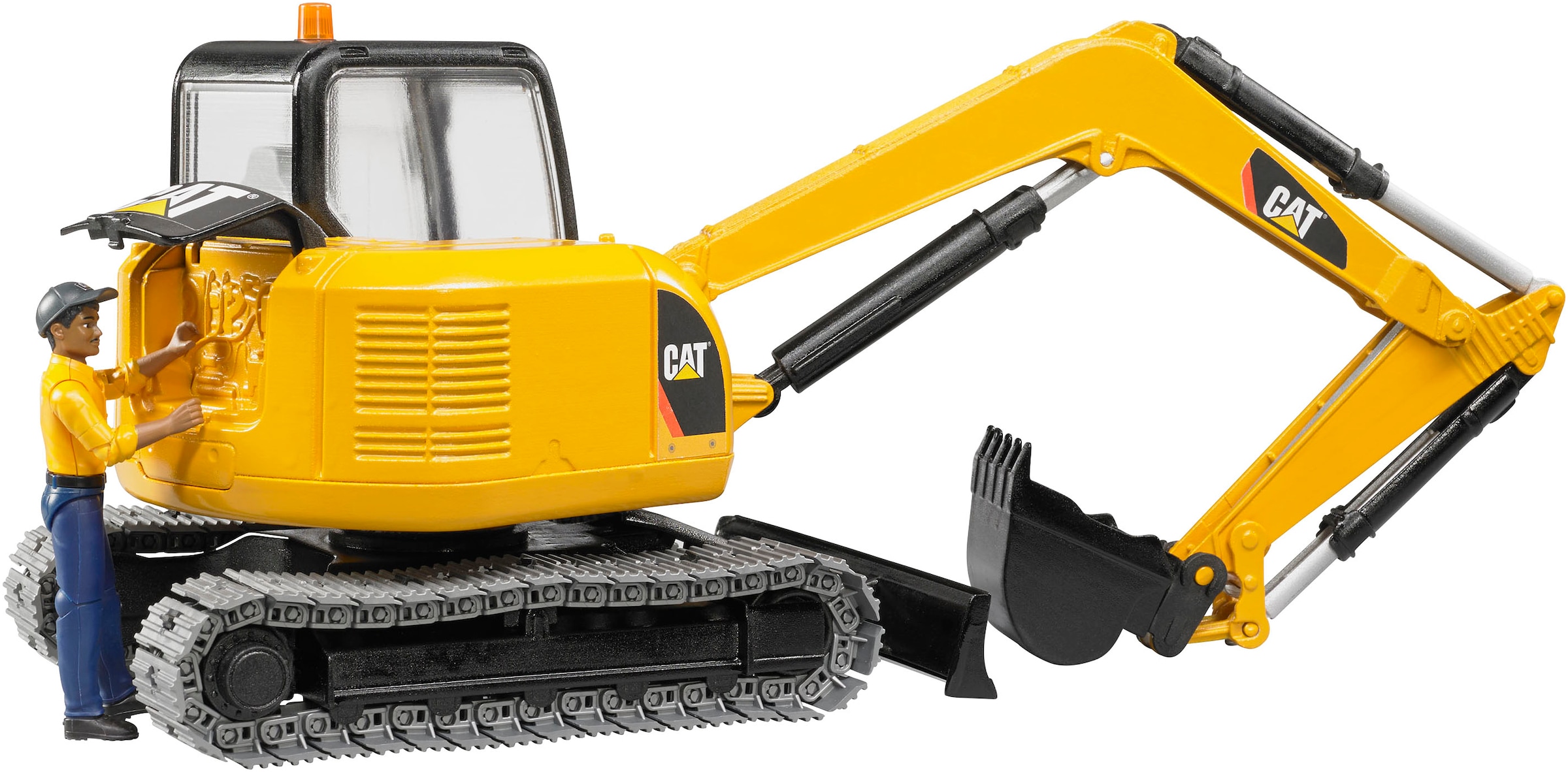 Bruder® Spielzeug-Bagger »Cat Minibagger 35 cm mit Bauarbeiter (02466)« Made in Europe