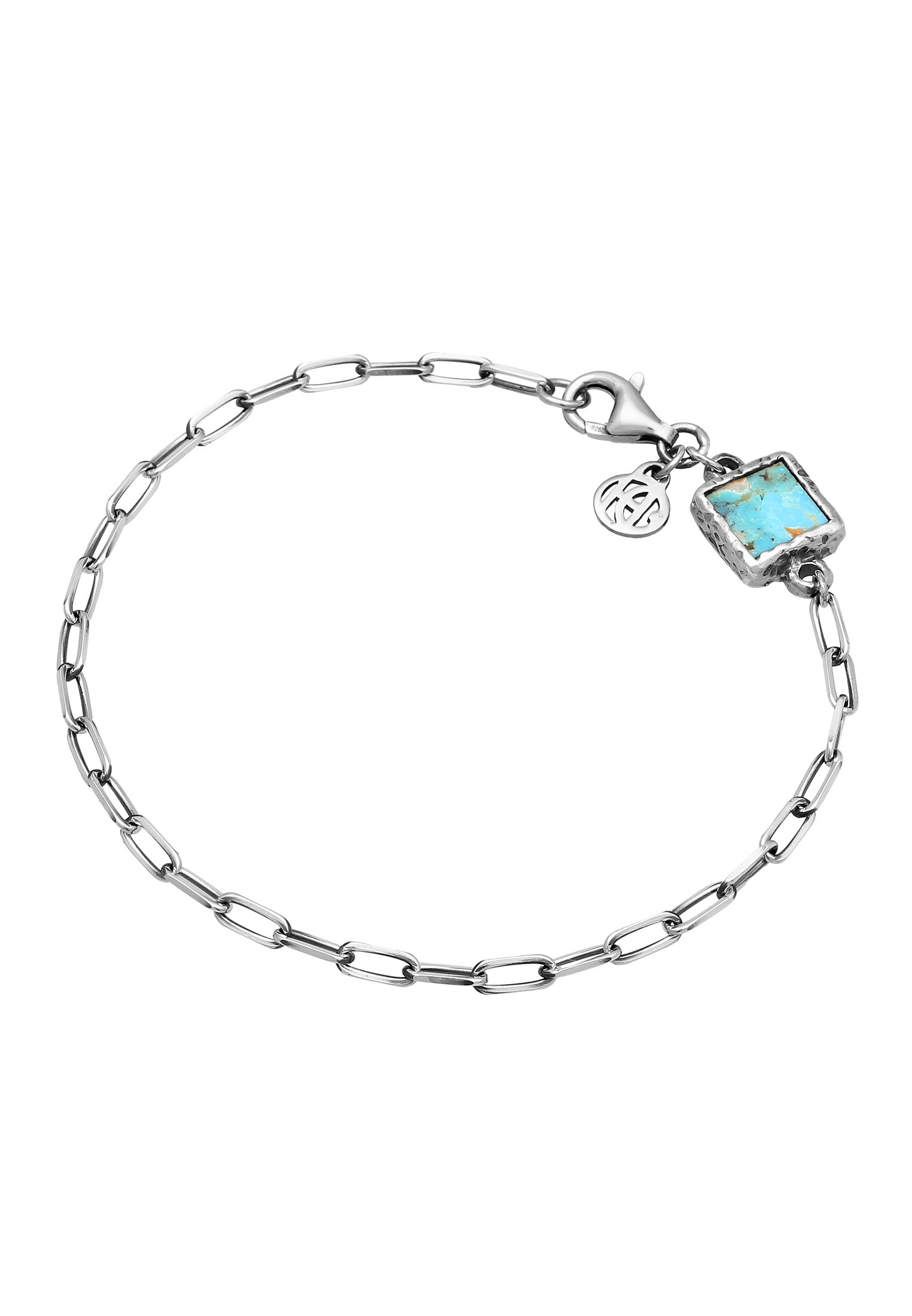 HAZE & GLORY Armkette »Armband Gliederkette Kupfer Türkis Anhänger 925 Silber«