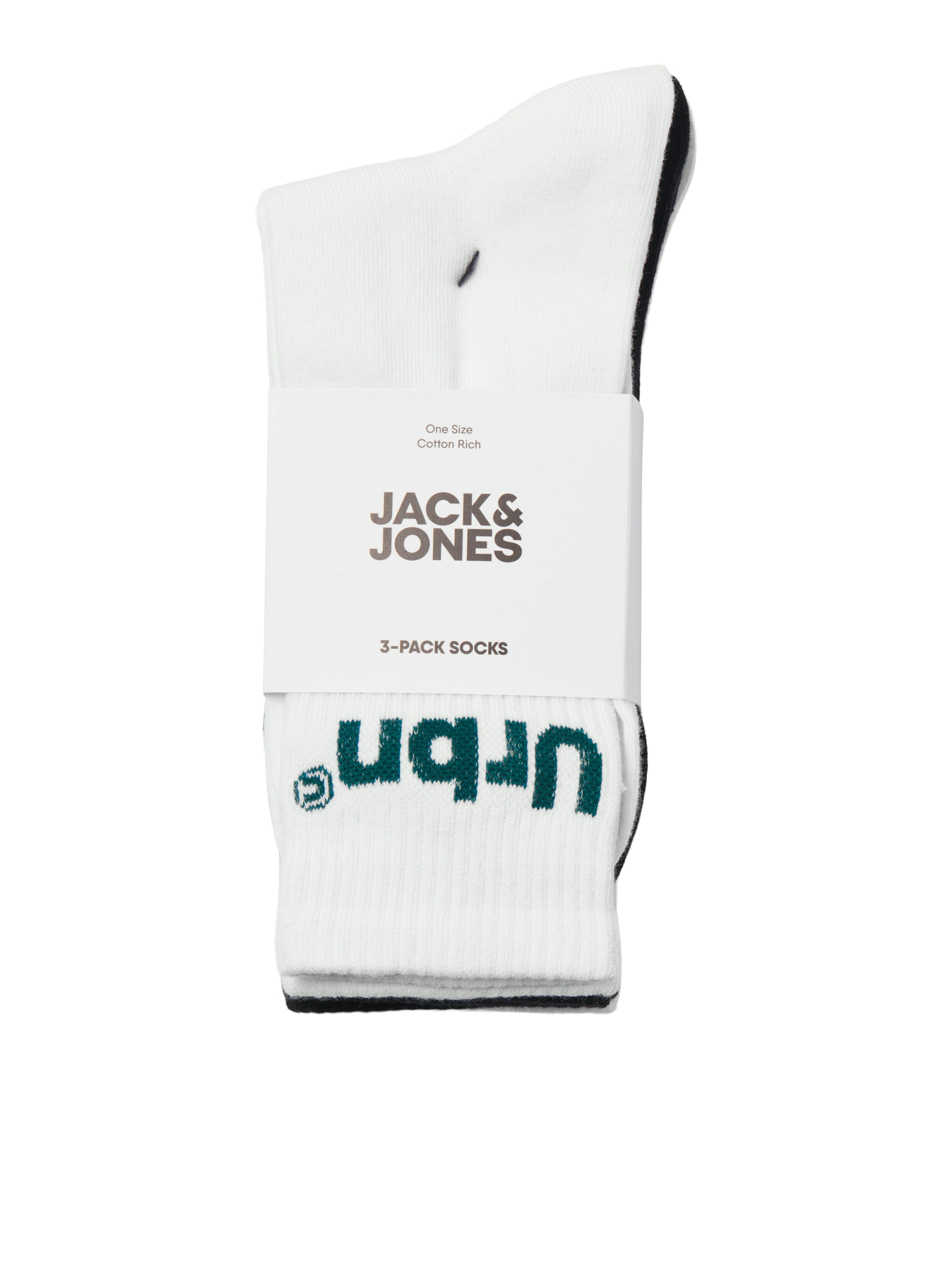 Jack & Jones Freizeitsocken »JACURBN TENNIS SOCKS 3 PACK SN«, (Packung, 3 Paar), mit Schriftzug