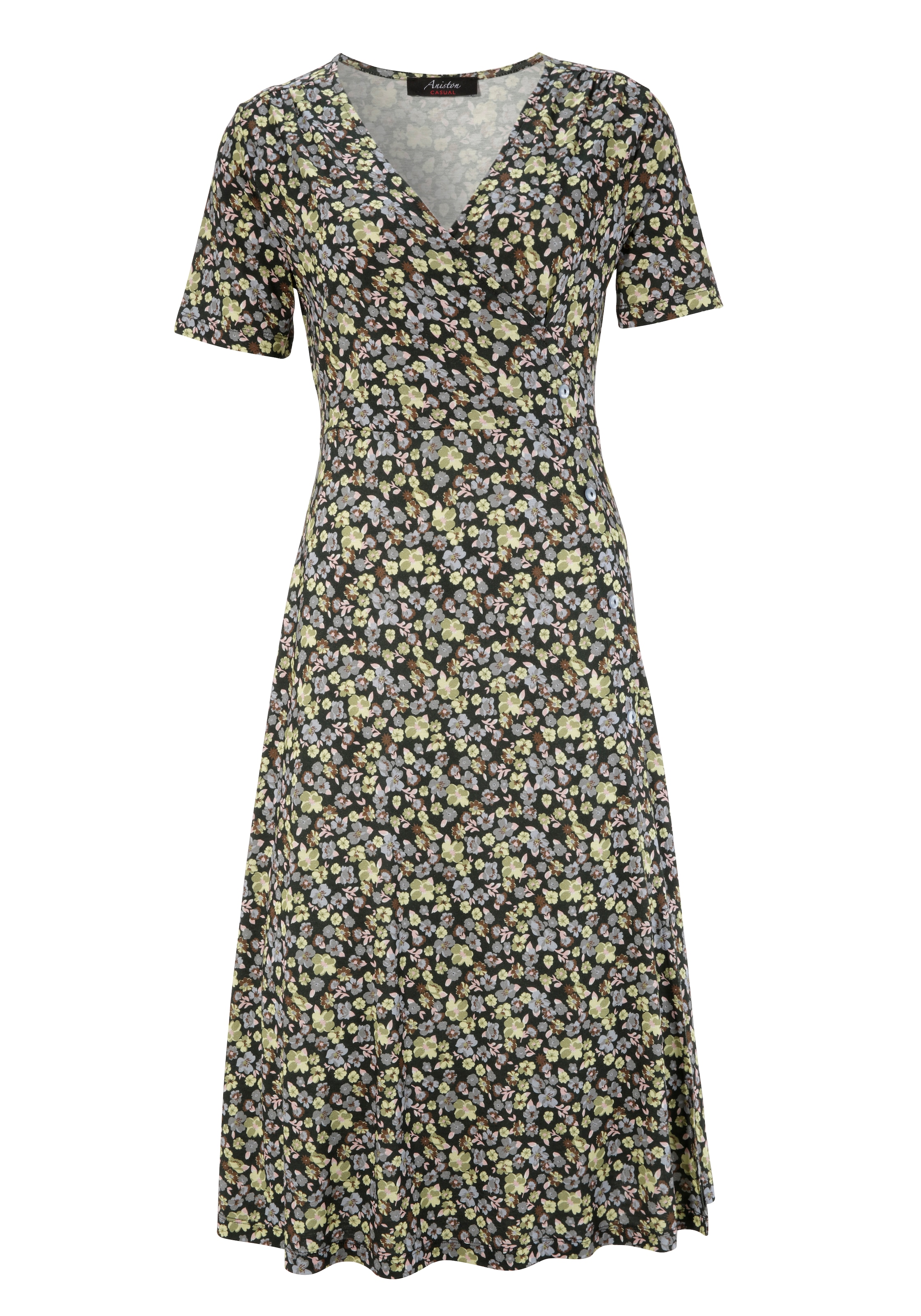 Aniston CASUAL Jerseykleid, mit niedlichen Blüten bedruckt