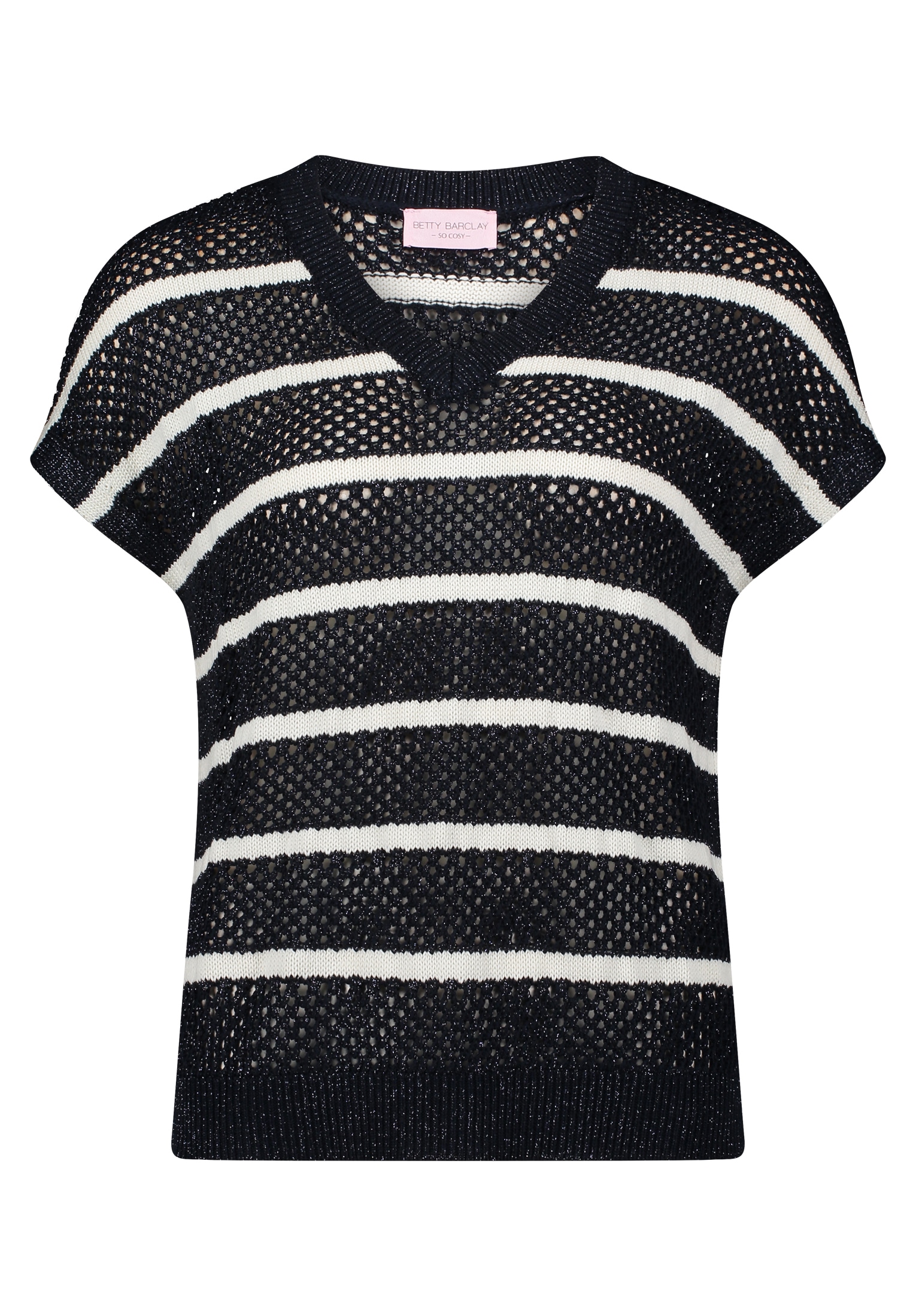 Betty Barclay Rundhalspullover »Lochstrick-Pullover mit Streifen«