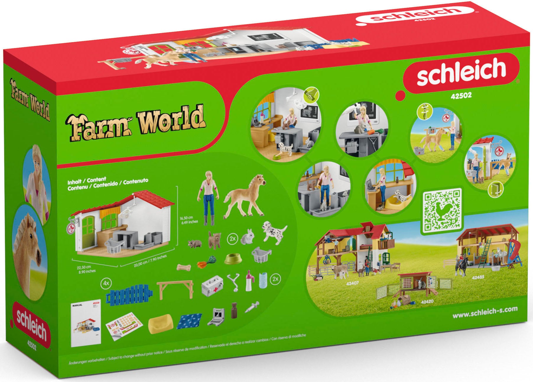 Schleich® Spielwelt »FARM WORLD, Tierarzt-Praxis mit Haustieren (42502)«, Made in Europe