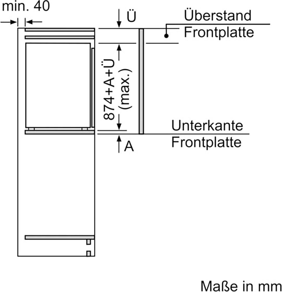 Constructa Einbaukühlschrank »CK121NSE0«, CK121NSE0, 87,4 cm hoch, 54,1 cm breit