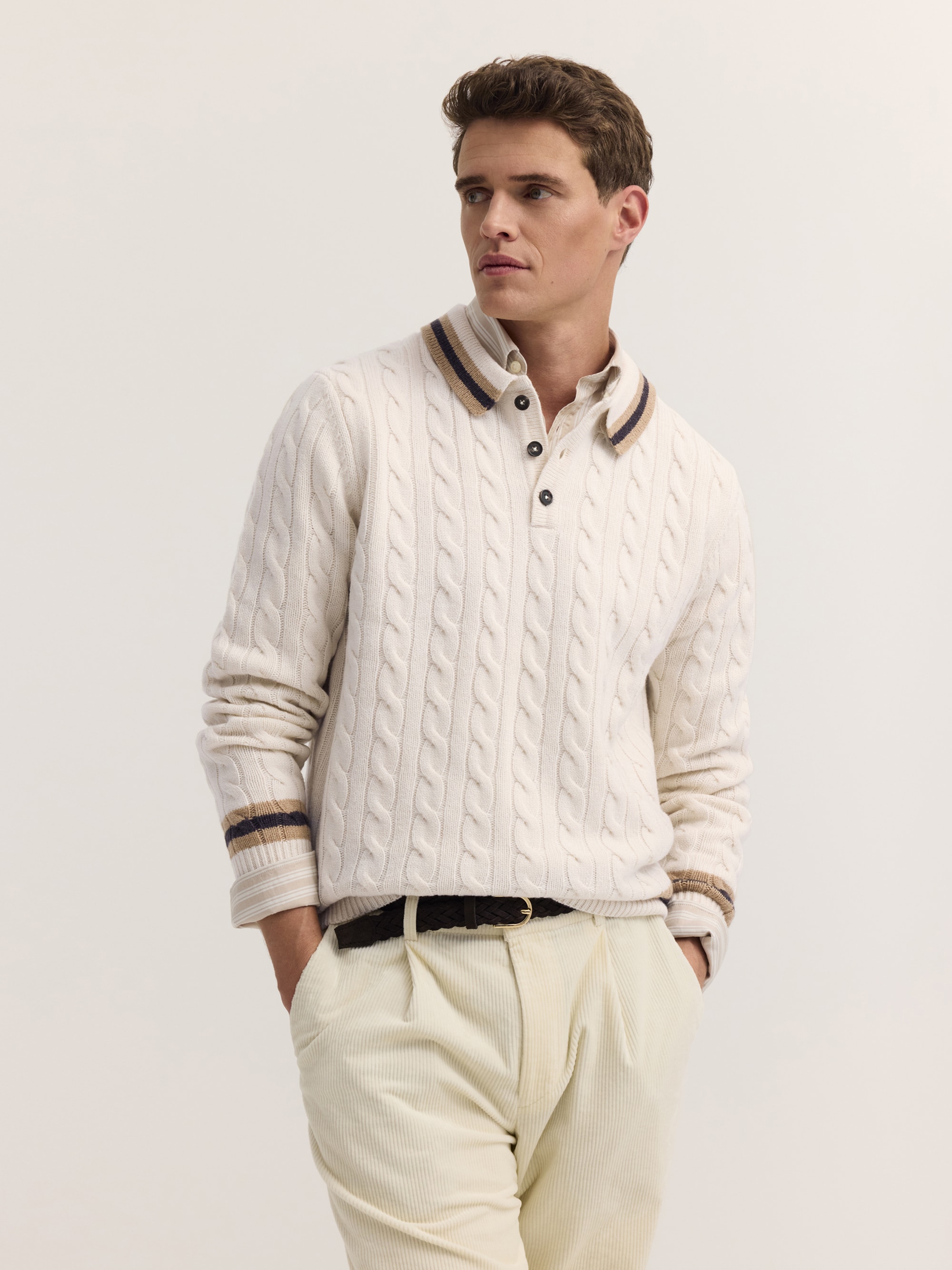 bugatti Poloshirt »Regular Fit« Regular Fit Wollmix Zopfmuster