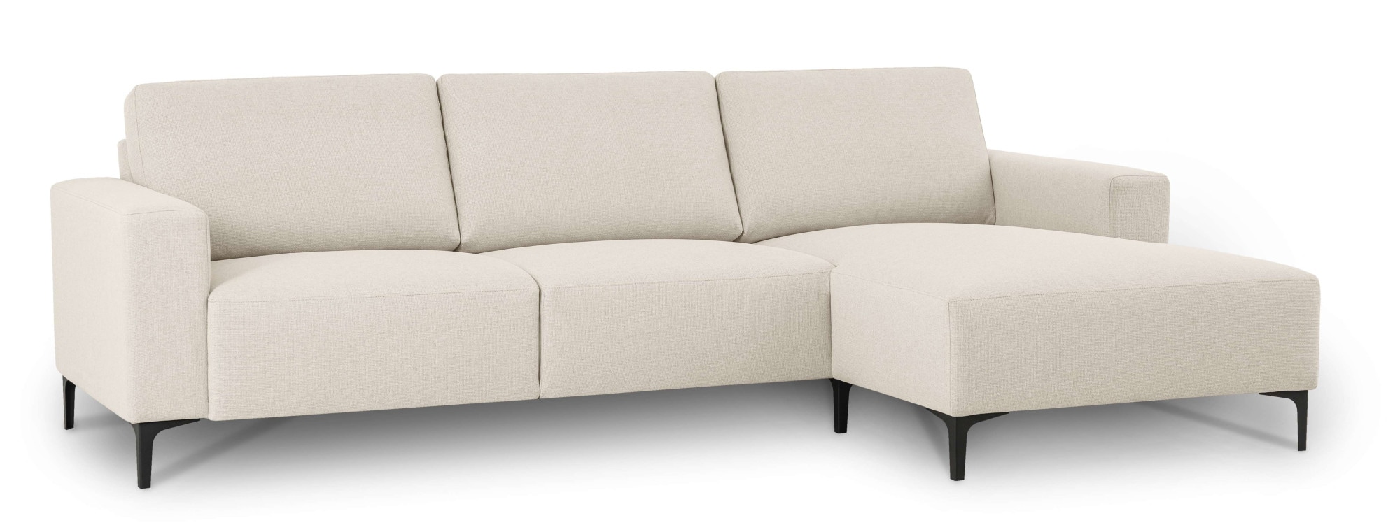 OTTO home Ecksofa »Tournon, L-Form, Breite 262 cm, Webstoff, Chenille« Designsofa im nordischen Stil, Wellenunterfederung, Metallfüße