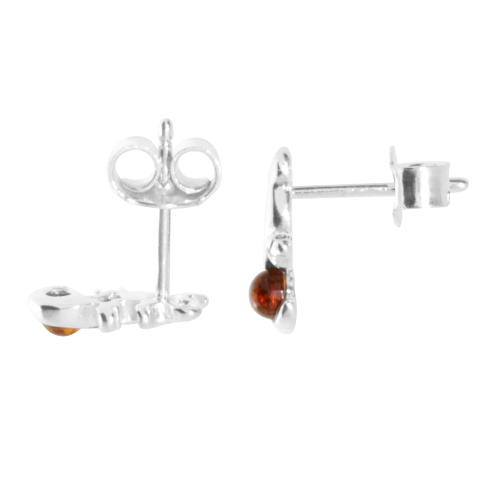 OSTSEE-SCHMUCK Paar Ohrstecker »- Echse - Silber 925/000 - Bernstein«