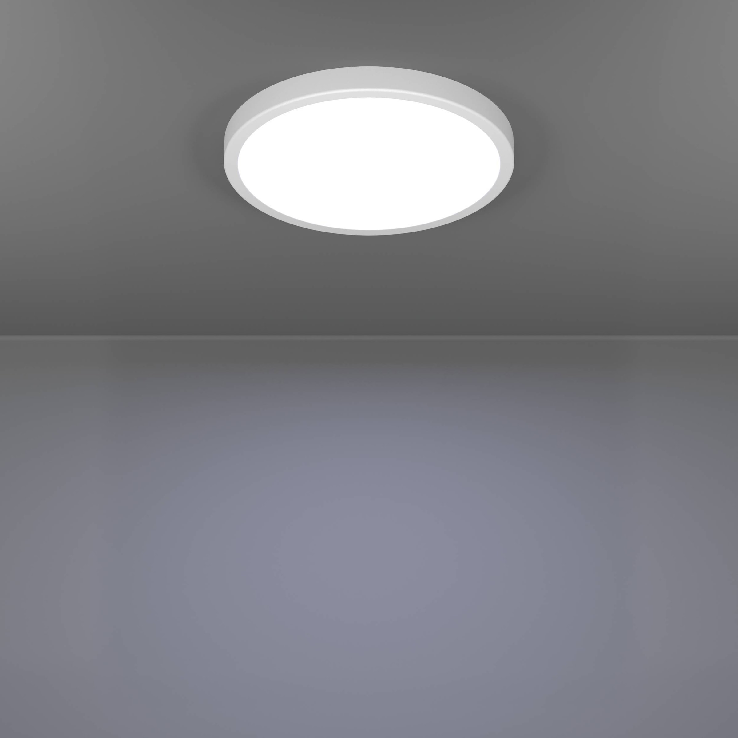 EGLO Aufbauleuchte »Fueva 6-Z Deckenlampe, ZigBee, App und Sprachsteuerung, Badlampe, IP44« LED-Modul 1 Stk. Kaltweiß | RGB Aufbauleuchte - H2,5 x Ø27,8 cm - weiß - 14,3W inkl.