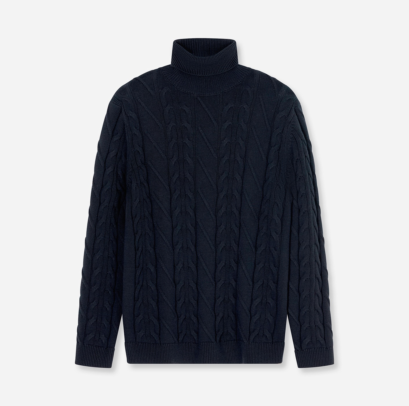 OLYMP Rollkragenpullover »Casual« regular fit, mit Wollanteil, Zopfmuster