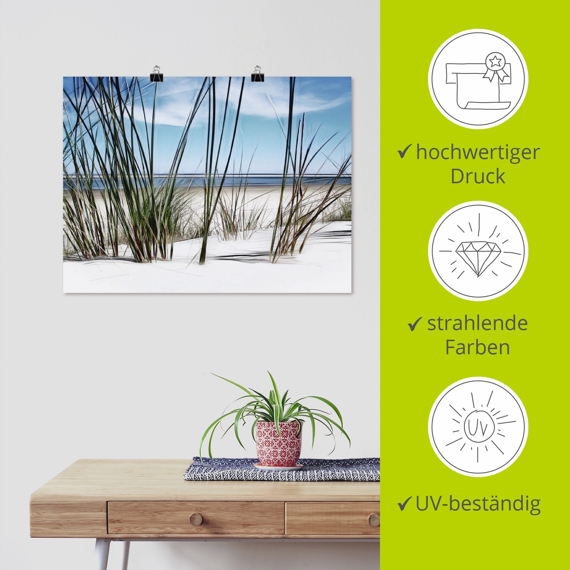 Artland Wandbild »Düne«, Strand, (1 St.), als Leinwandbild, Poster, Wandaufkleber in verschied. Größen