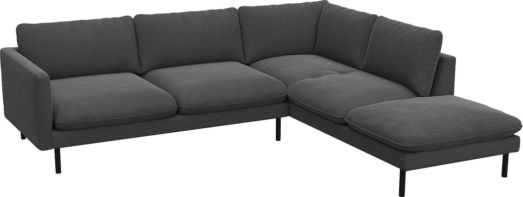 FLEXLUX Ecksofa »Bolzano Designsofa, bequem durch Kaltschaum im Sitz, L-Form«, lose Sitz -& Rückenkissen, hohe Füße