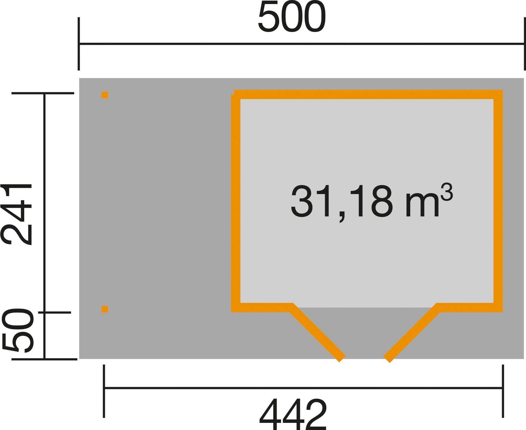 weka Gartenhaus »Designhaus 126 Plus« mit Anbaudach