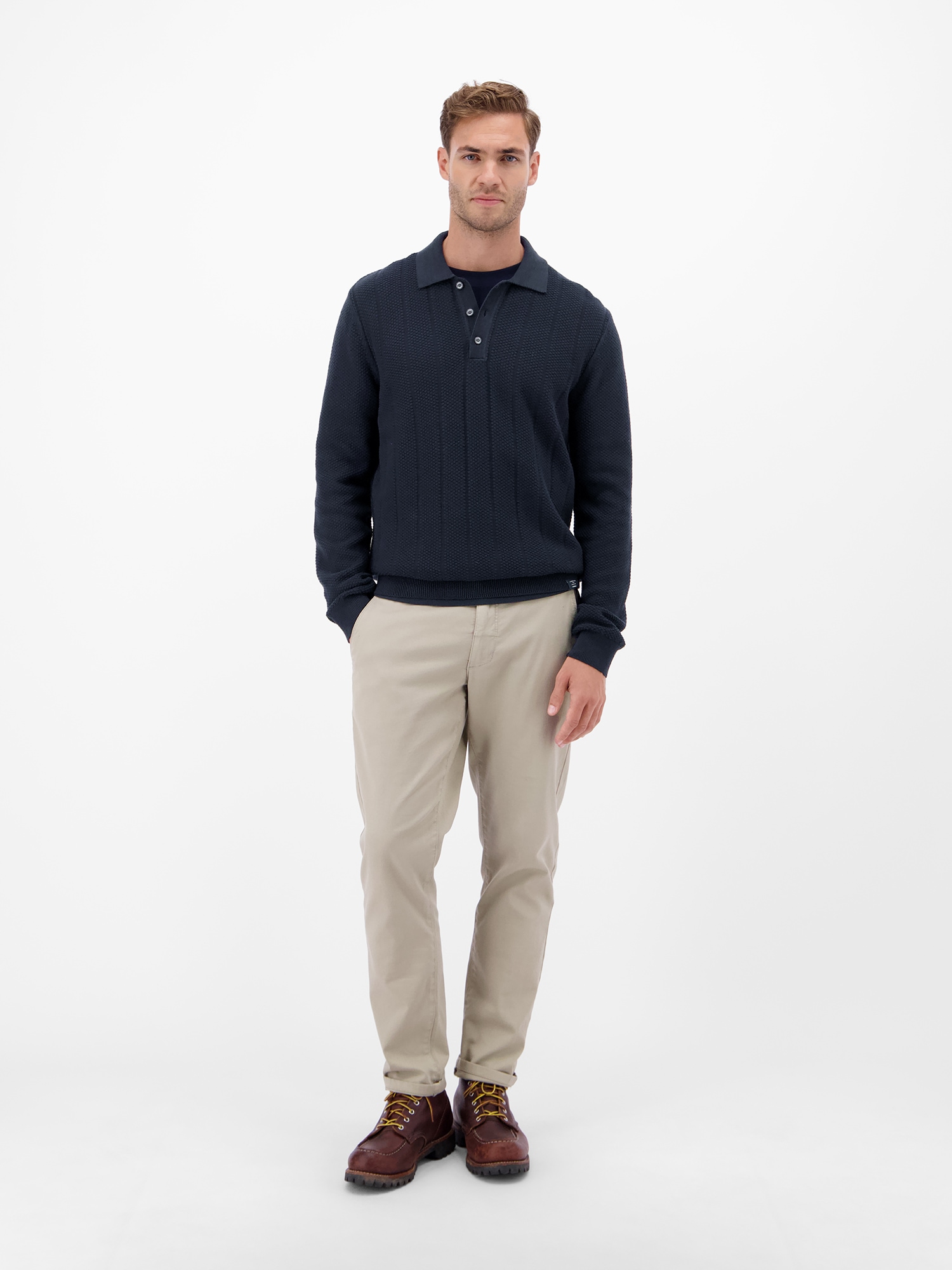 LERROS Strickpullover »Strickpolo mit breiter Strickrippe«