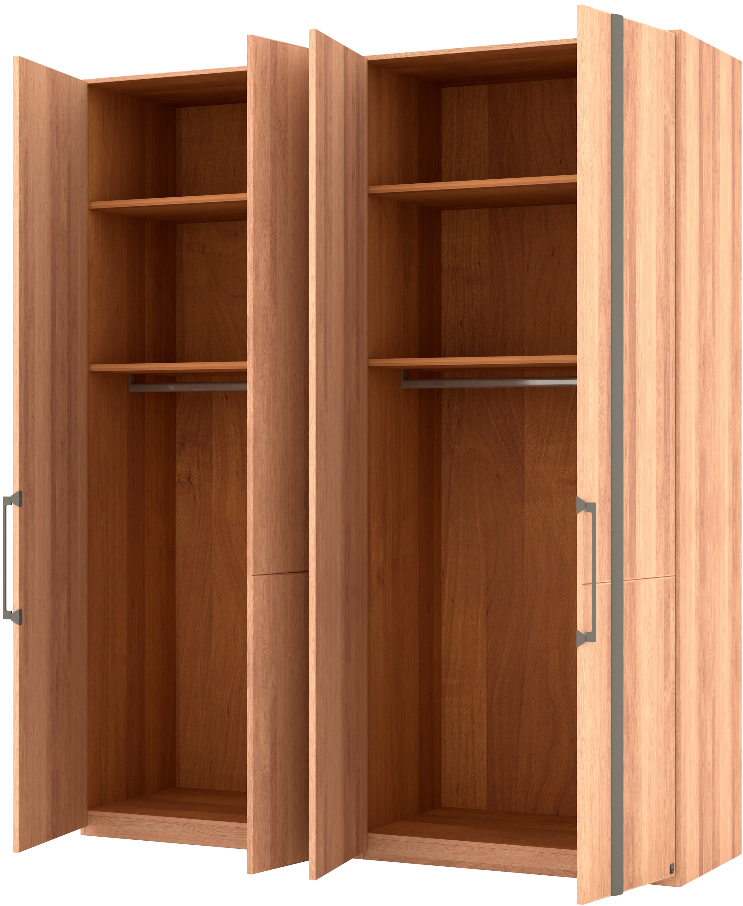 Musterring Drehtürenschrank »Sorrent, Kleiderschrank, teilmassiv Eiche«, (mit Türdämpfern, in 5 Breiten & 2 Höhen, extra Böden, MADE IN GERMANY), Türen in Eiche massiv mit Absetzung in Schiefer, verschiedene Maße