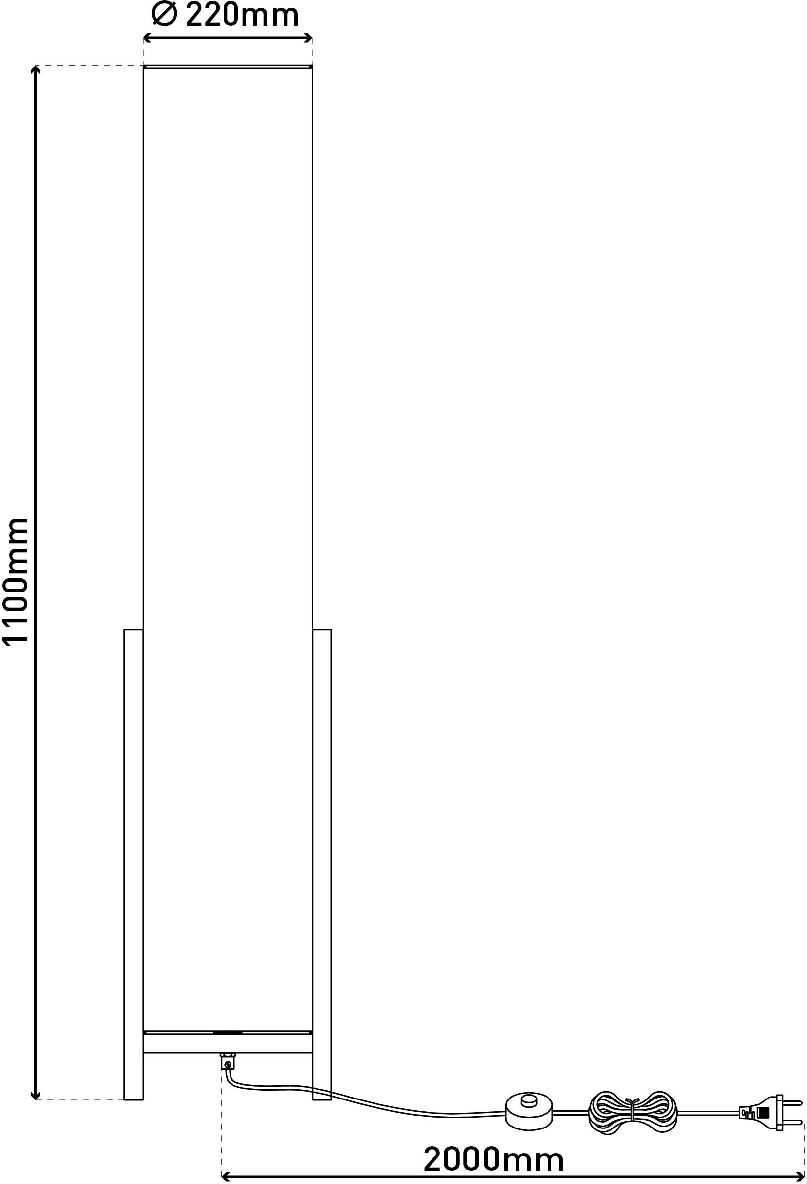 näve Stehlampe »Matida«, 1 flammig, Leuchtmittel E27 | ohne Leuchtmittel, 1xE27 exkl., Holzgestell, Textilschirm natur, H: ca. 32cm, D: ca. 22cm