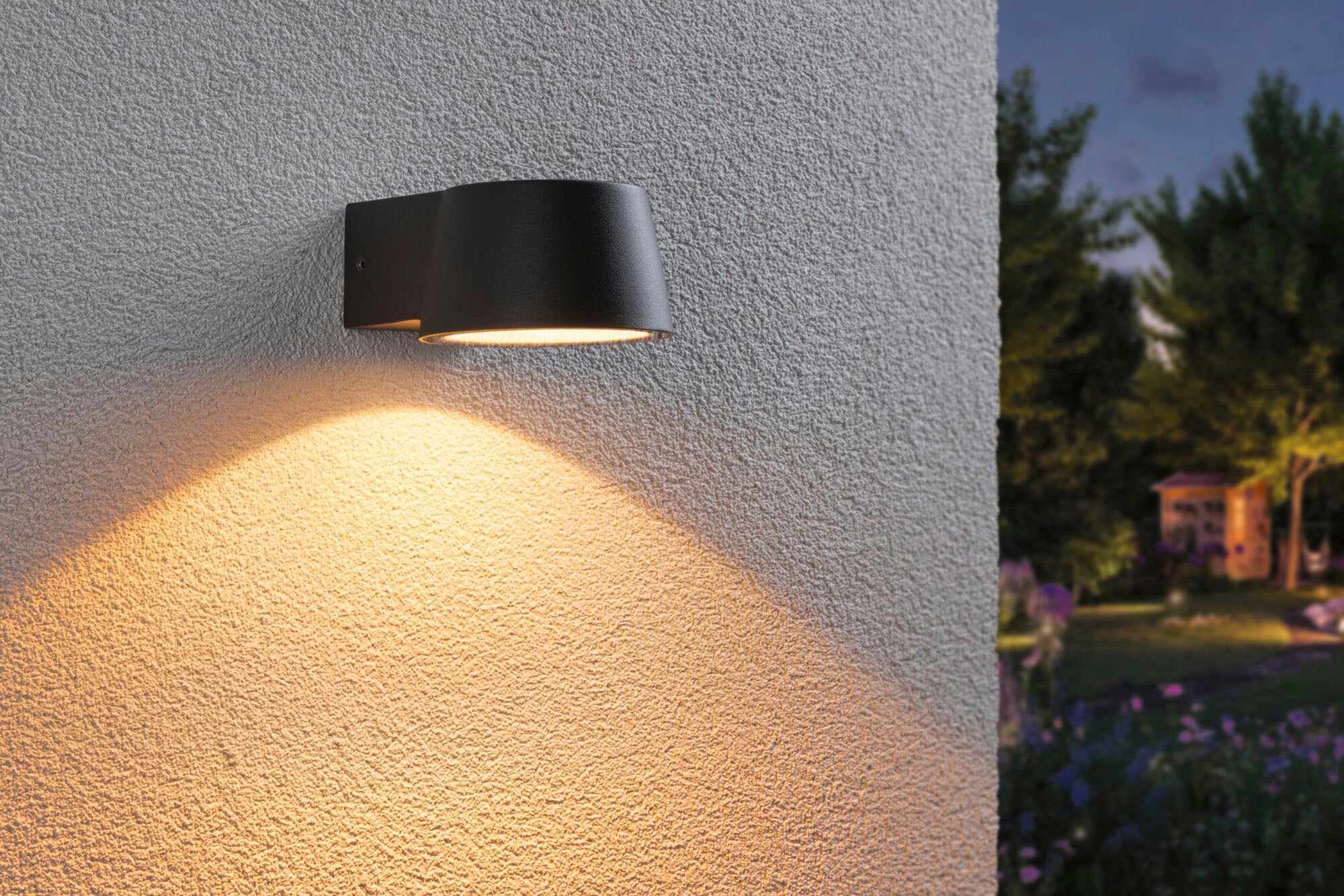 Paulmann LED Außen-Wandleuchte »Outdoor 230V Capea Aluminium anthrazit insect friendly«, 1 flammig, Insektenfreundlich, IP44, 2200K