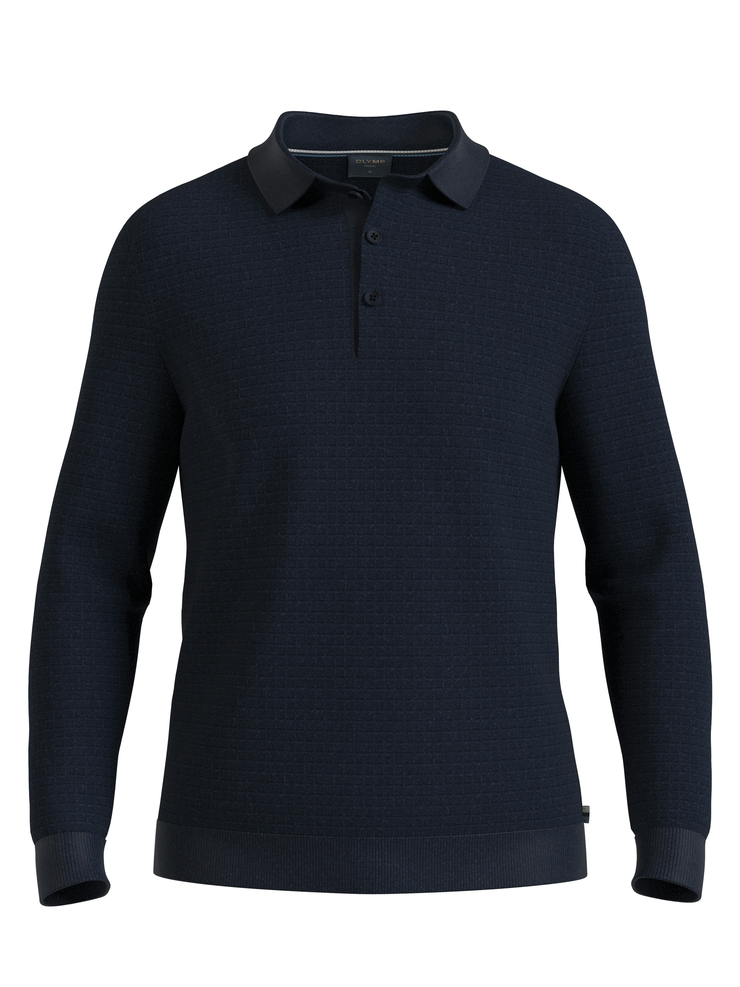 OLYMP Polokragenpullover strukturiert, normale Passform