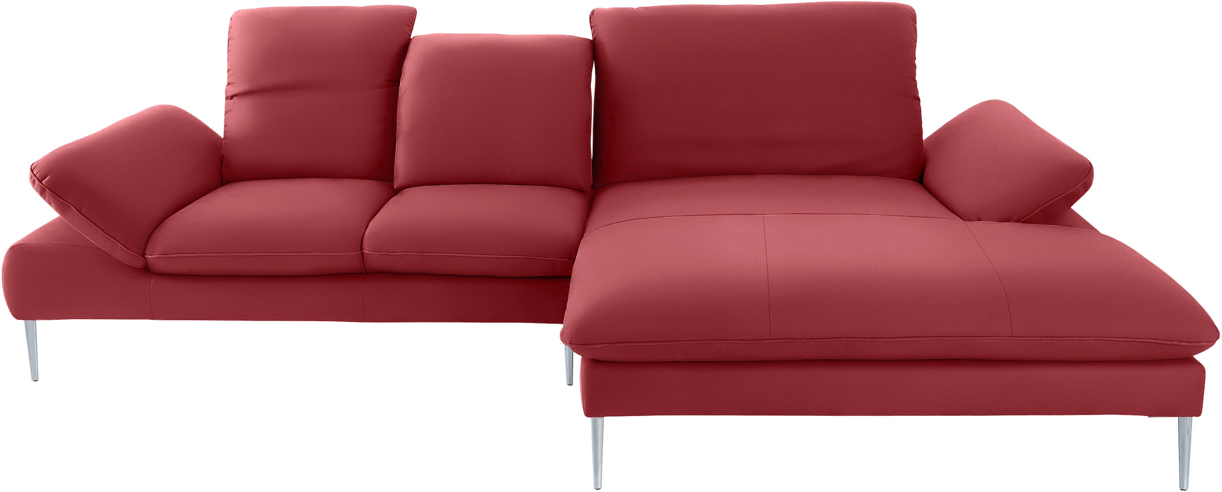 W.SCHILLIG Ecksofa »enjoy&MORE, Designsofa, elegant und bequem, L-Form«, mit Sitztiefenverstellung, Füße silber matt, Breite 310 cm