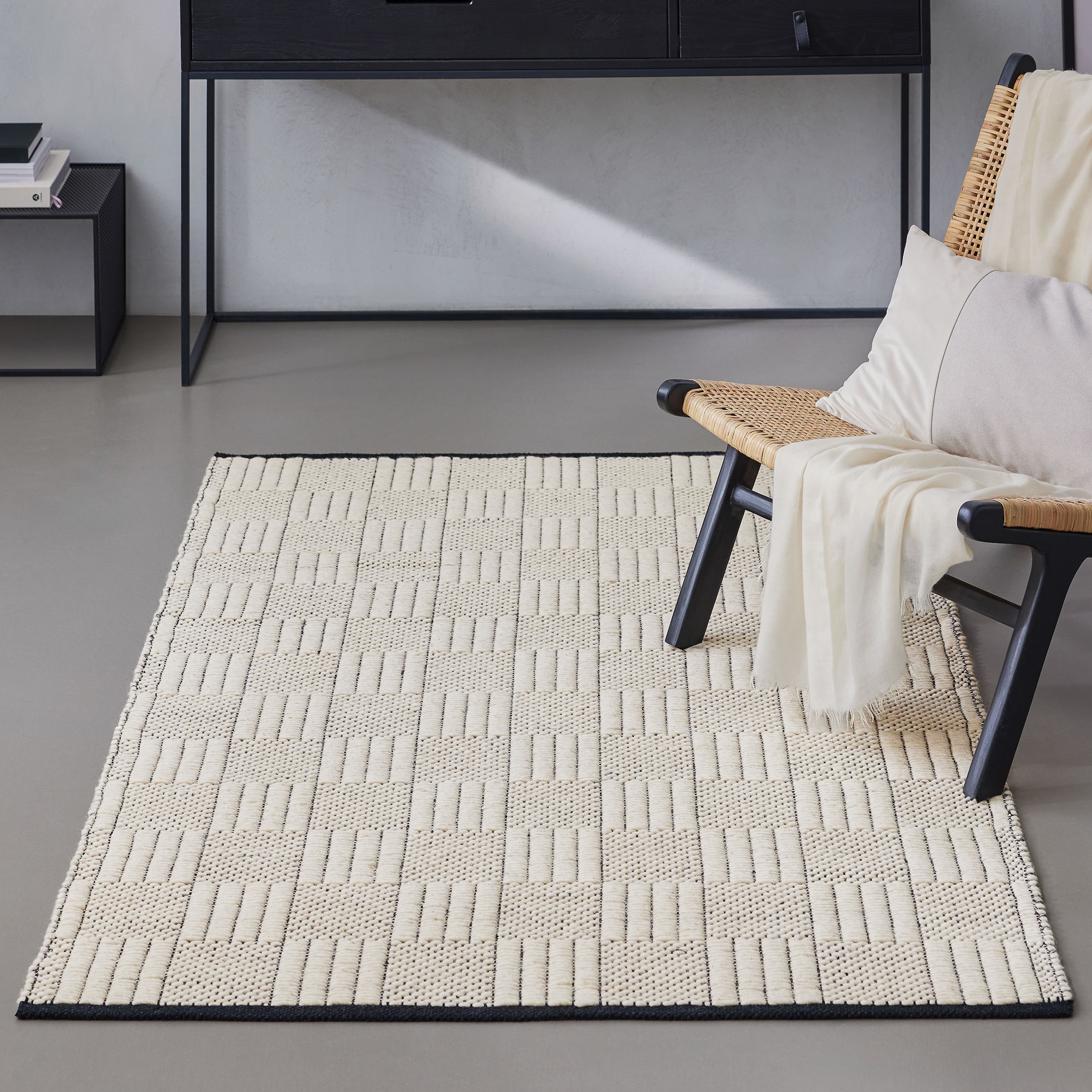 Wecon home Teppich »Lani«, rechteckig, 8 mm Höhe, handgewebt, robust, strapazierfähig, skandinavisch, Naturfaser
