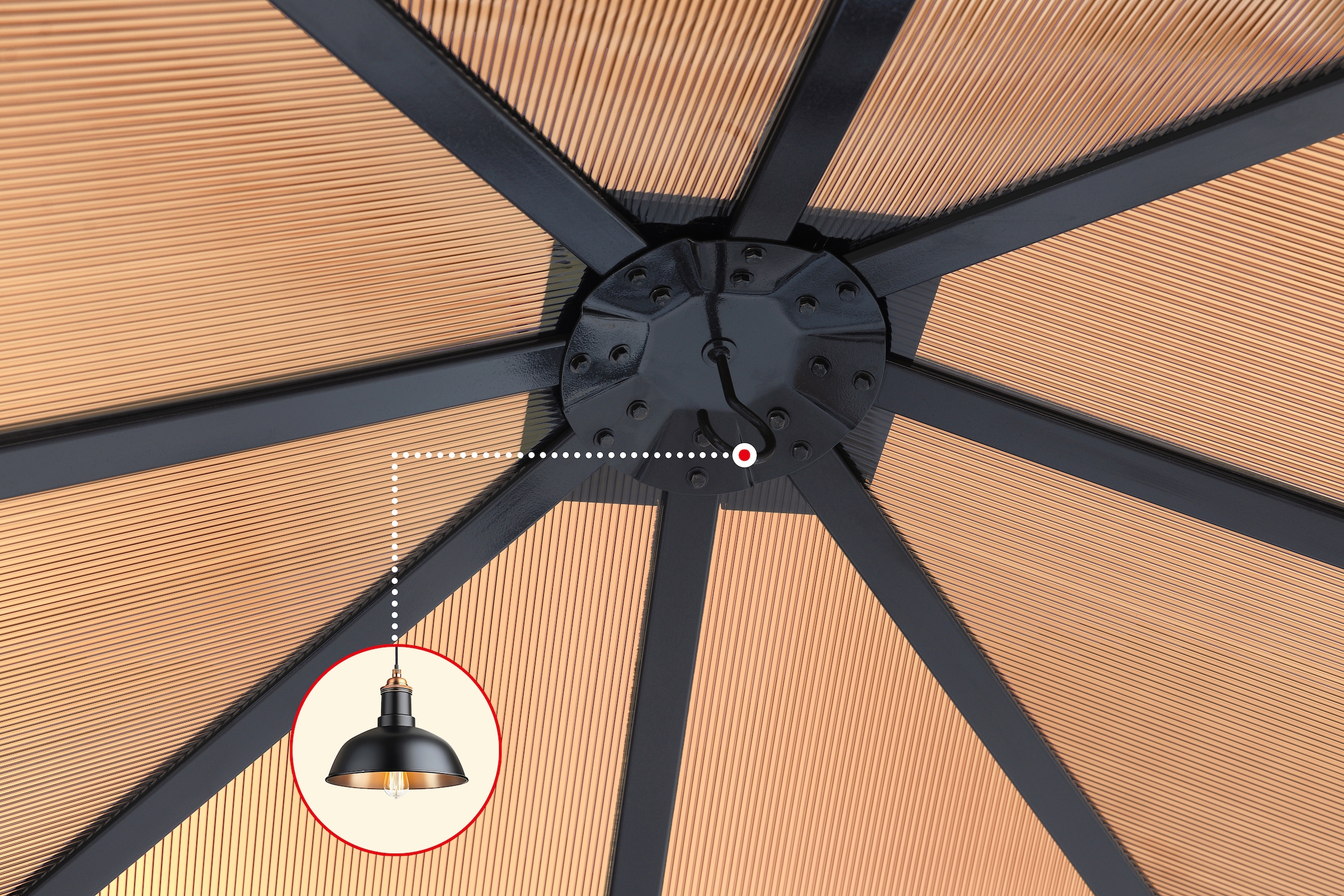 KONIFERA Pavillon »Aruba« Gestell aus Aluminium, Dach aus Polycarbonat-Stegplatten