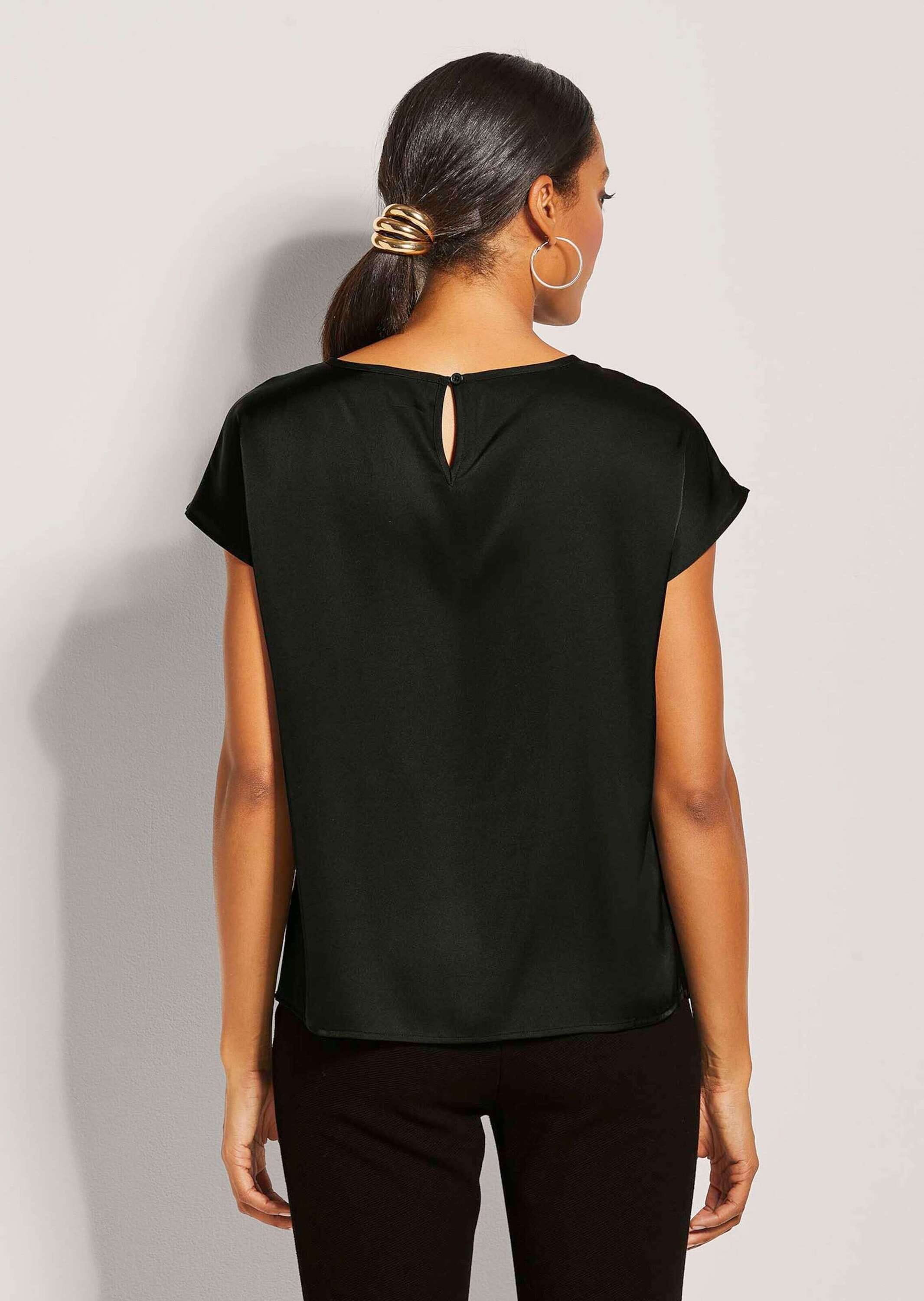 MADELEINE Shirtbluse »Blusenshirt Kurzes Satin-Shirt in trendstarker A-Linie«