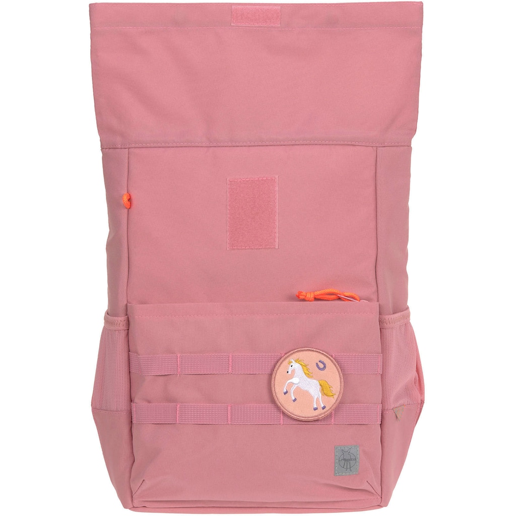 LÄSSIG Kinderrucksack »Medium Rolltop Backpack, pink«, Reflektoren, aus recycelten PET-Flaschen