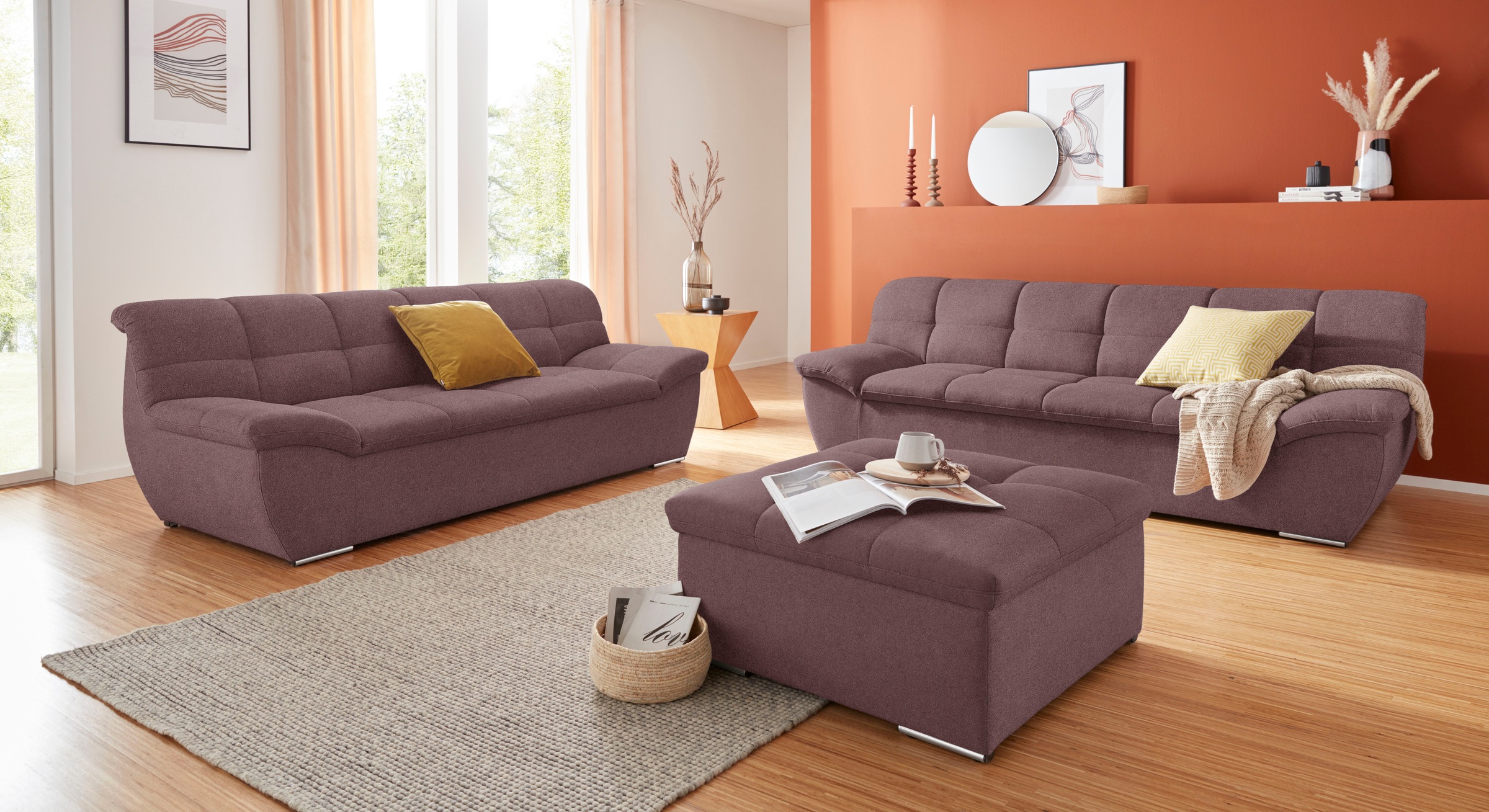 DOMO collection 2-Sitzer »Lagoa, moderne Sitzheftung, bequem und komfortabel«, frei im Raum stellbar, in großer Farbauswahl