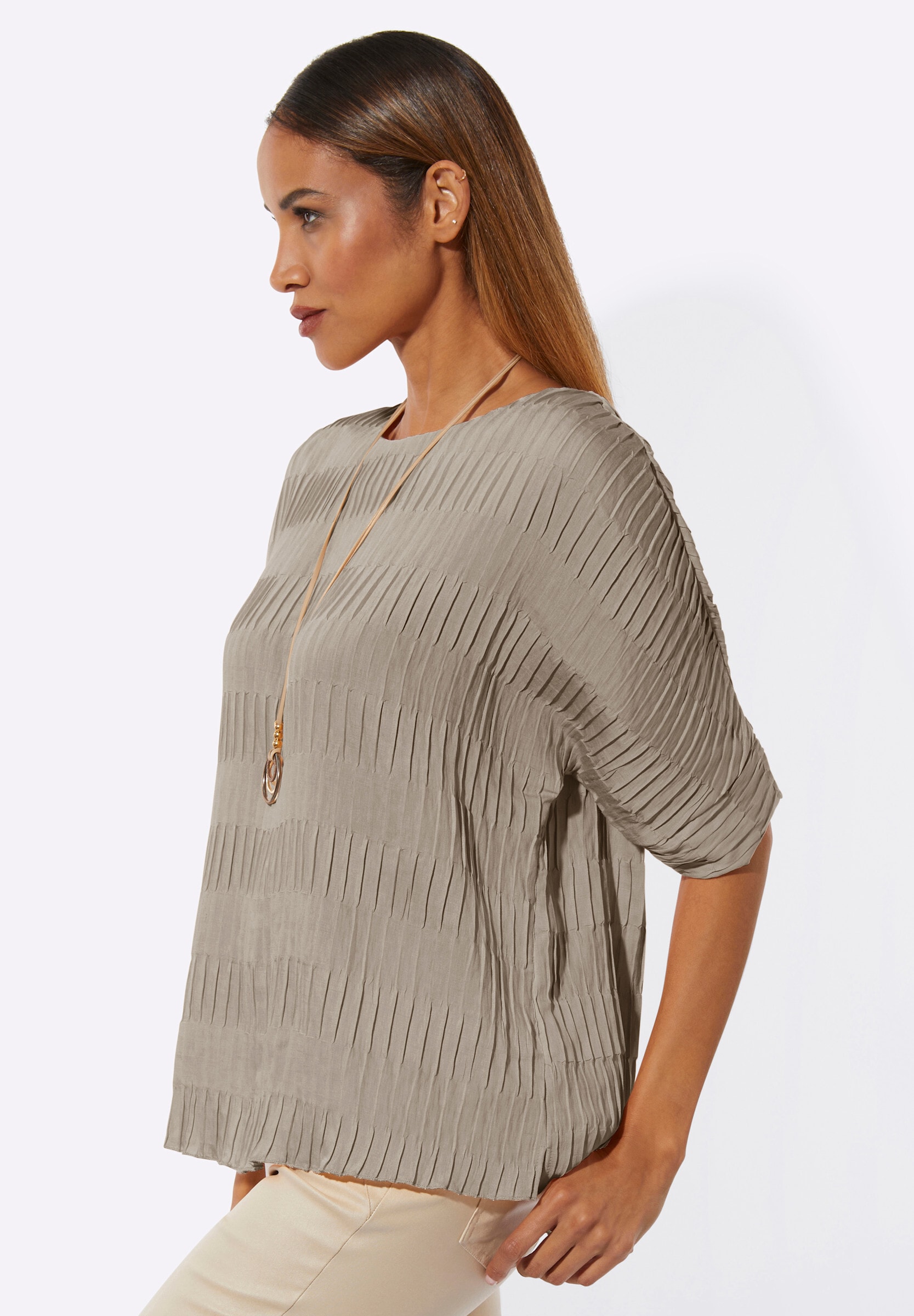 creation L Schlupfbluse »Bluse Schlupfbluse mit Fledermaus-Ärmeln«