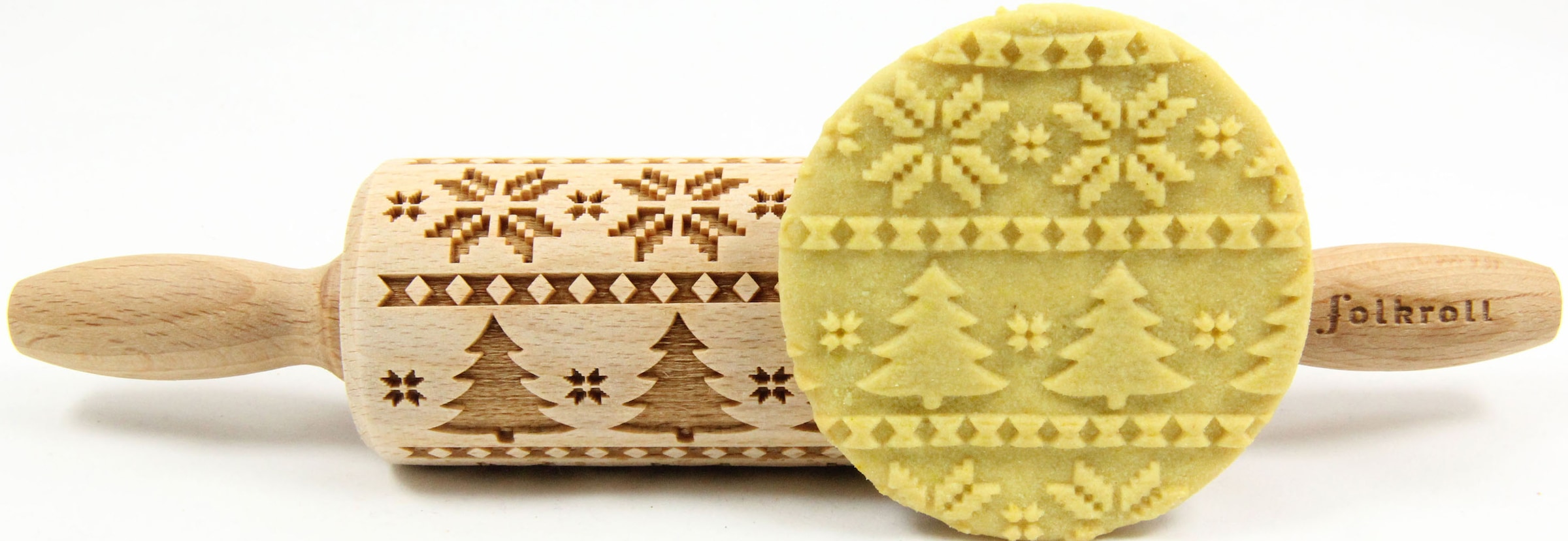 folkroll Teigroller »3D-Motiv-Teigrolle« Skandinavien Weihnacht