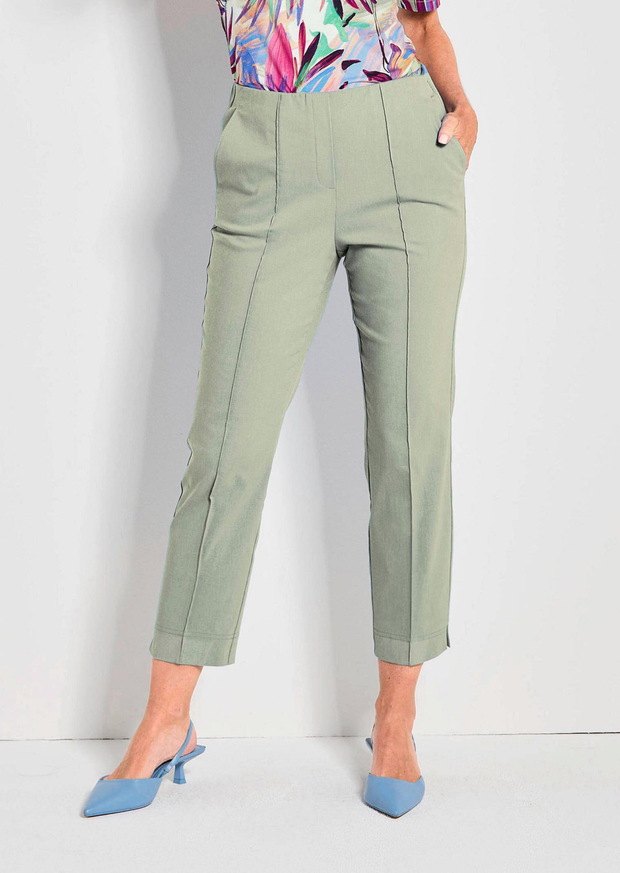 GOLDNER Stretch-Hose »Kurzgröße 7/8-Bengalinhose BELLA mit Biesen«