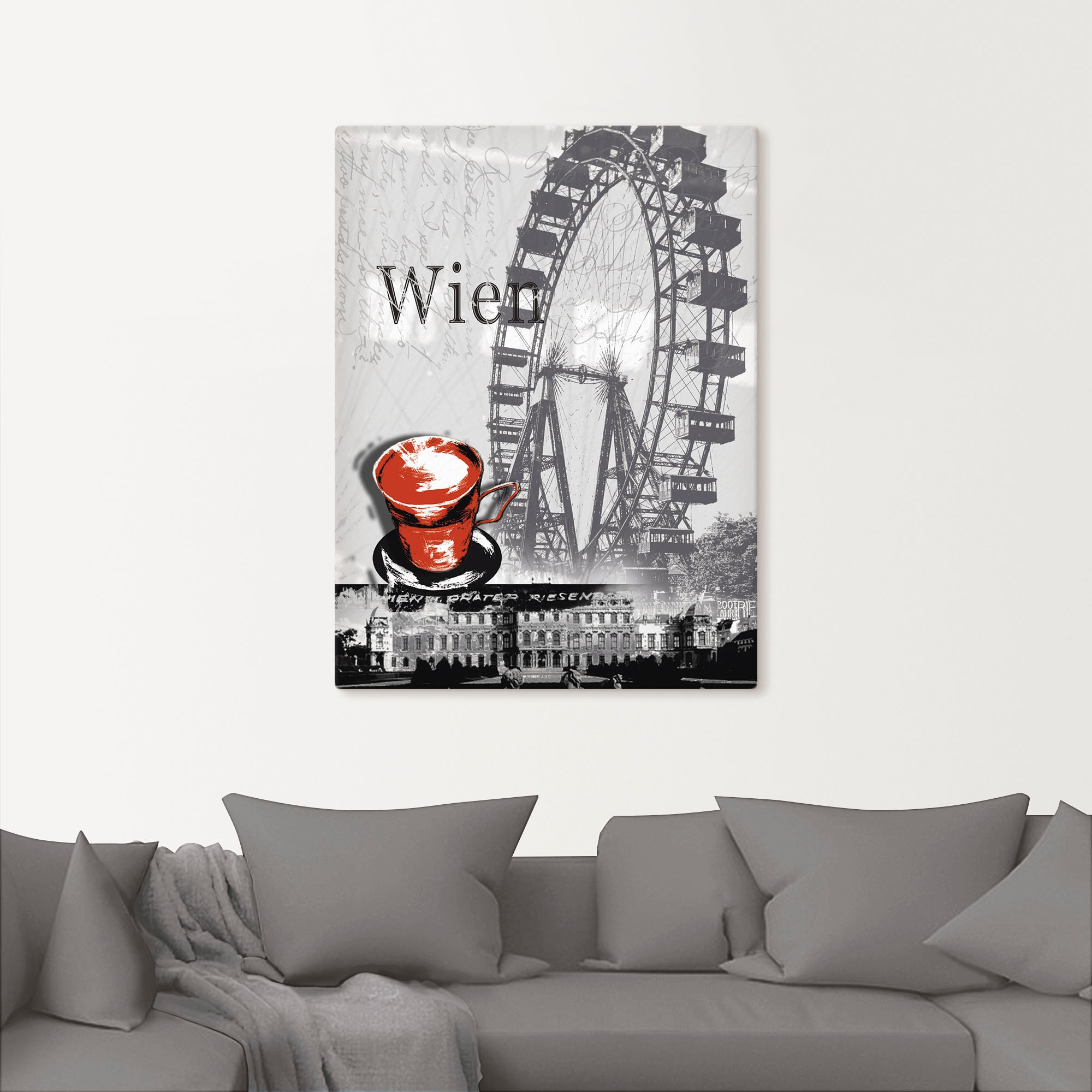 Artland Wandbild »Wien - Melange - Kaffee«, Gebäude, (1 St.), als Alubild,  Outdoorbild, Leinwandbild, Poster in verschied. Größen kaufen bei OTTO | Kunstdrucke