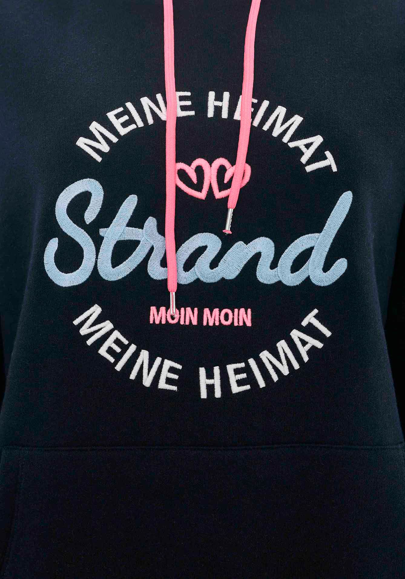 Zwillingsherz Sweatshirt, mit Kapuze, Frontprint, Rückenprint