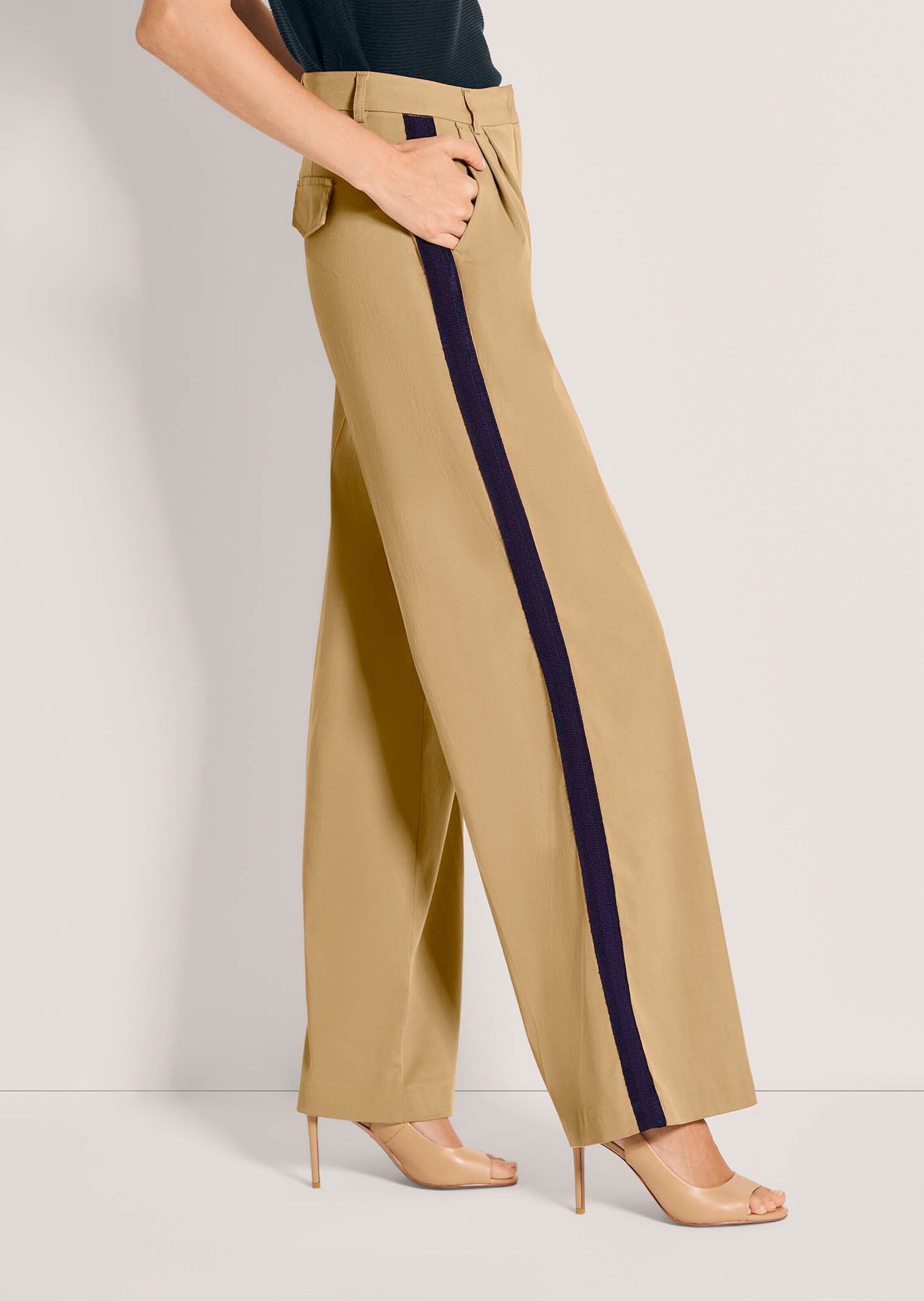 MADELEINE Palazzohose »Jerseyhose Baumwollhose mit Galonstreifen«