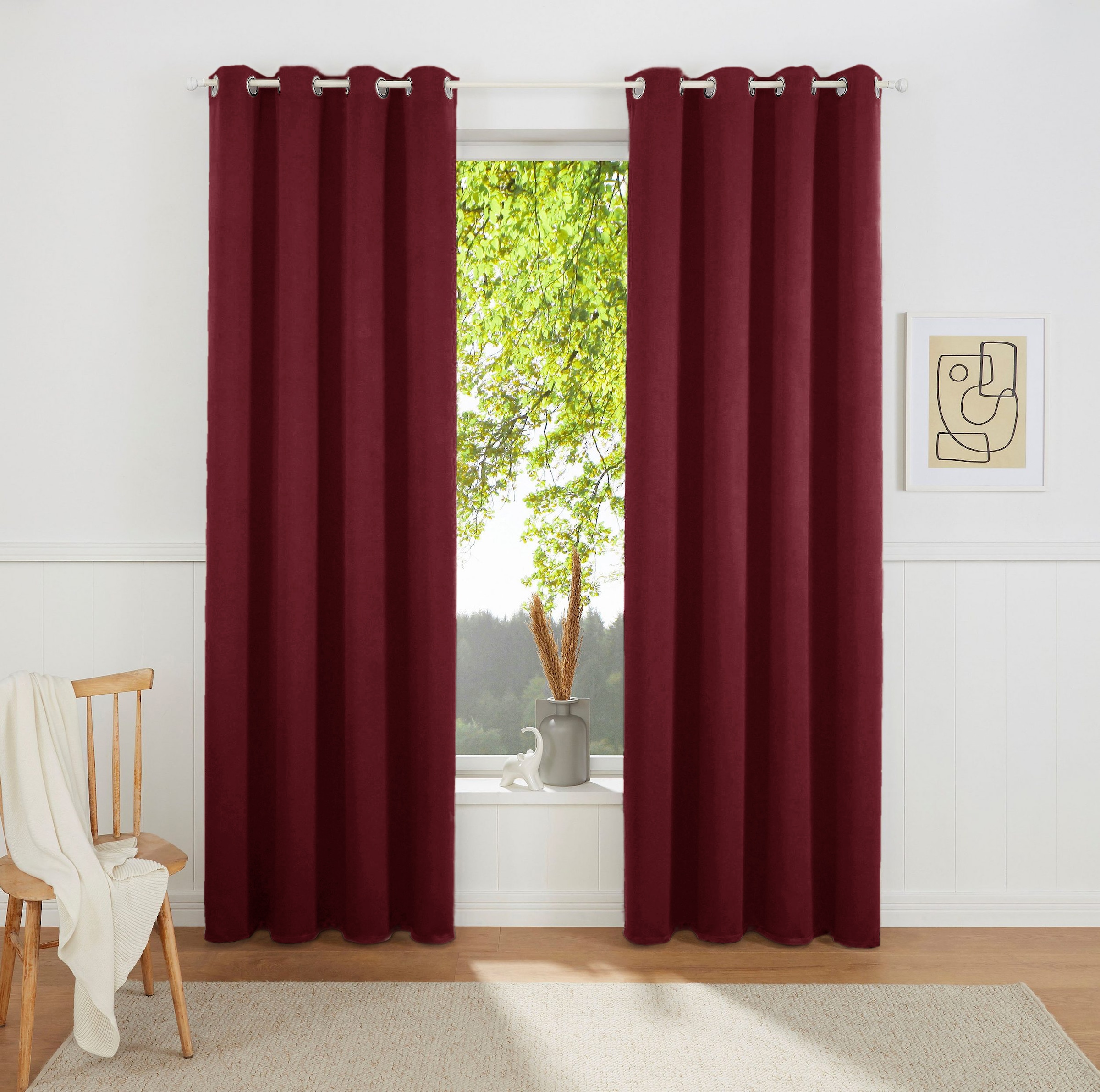 my home Gardine »SOLA« Ösen 1 Stk. tlg. Schal einfarbig, Verdunkelung, 1er oder 2er Set Gardinen