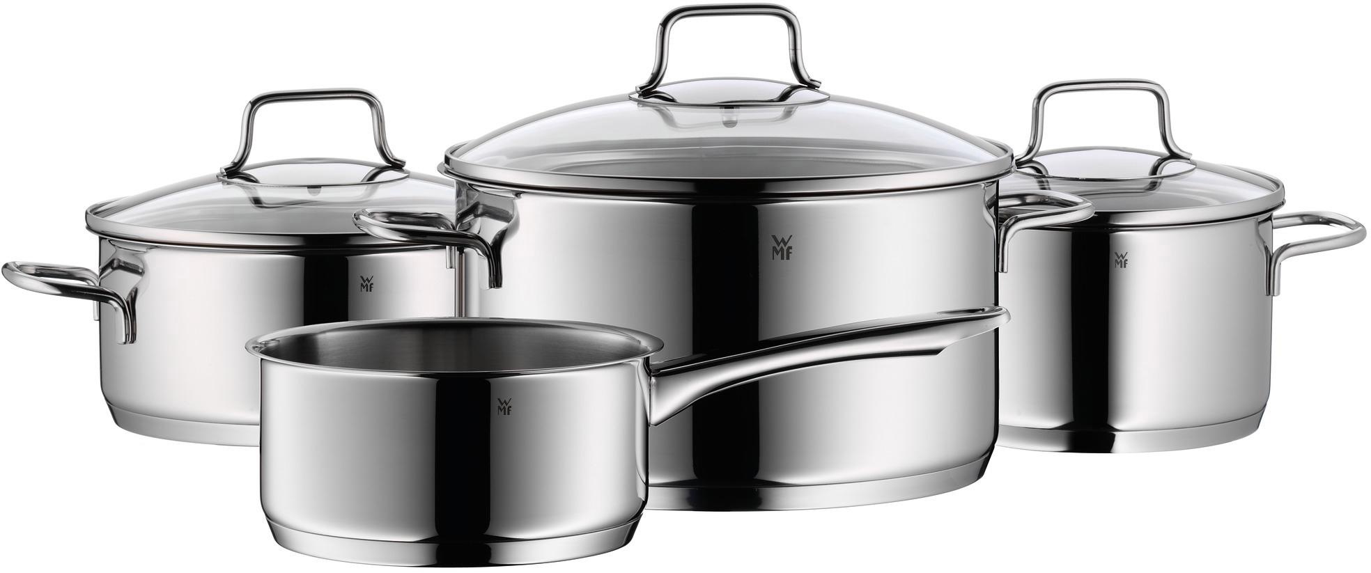 WMF Topf-Set »Astoria«, Cromargan® Edelstahl Rostfrei 18/10, (Set, 7 tlg.), Induktion, Glasdeckel, 7 Teile