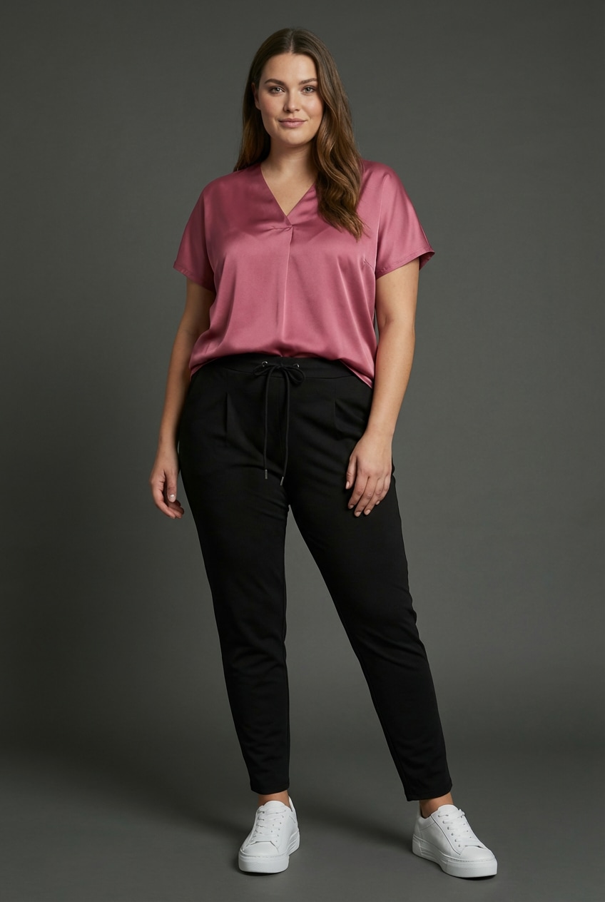 Laura Scott CURVE Jogger Pants  im sportiven Look aus formstabilem, elastischem Stoff - GROSSE GRÖSSE