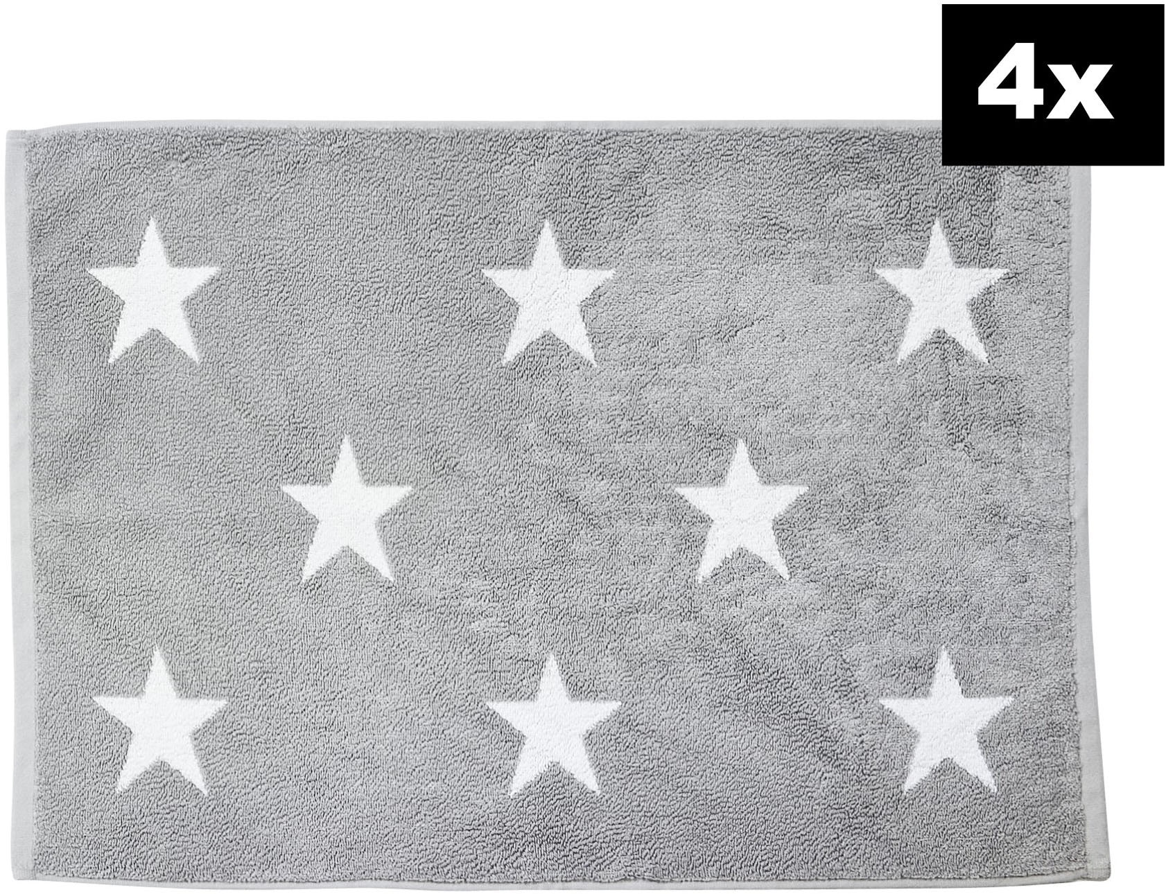 done.® Badematte »DAILY SHAPES Stars 4er-Set« Höhe 5 mm fußbodenheizungsgeeignet Badvorleger aus 100% Baumwolle, Jacquardgewebt