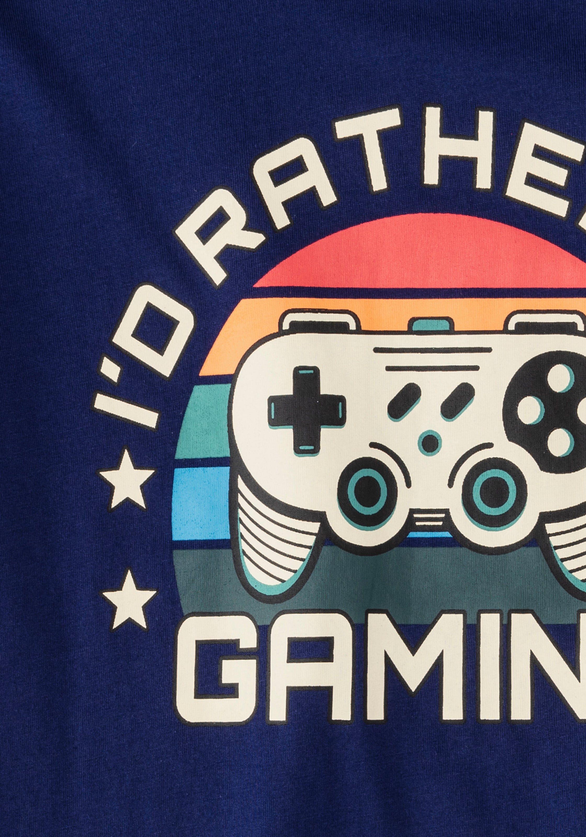 AUTHENTIC LE JOGGER Pyjama, (Packung, 2 tlg., 1 Stück), Schlafanzug mit großem Gaming - Print vorn