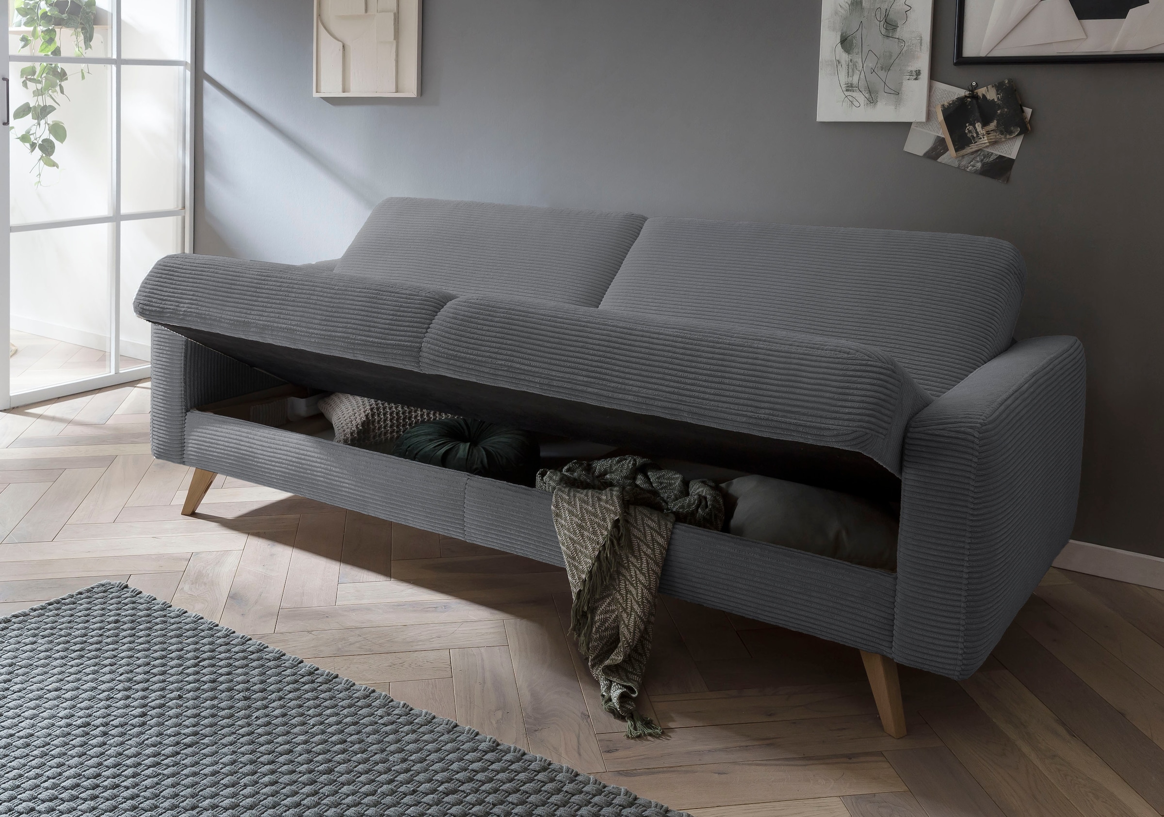 exxpo - sofa fashion 3-Sitzer Inklusive und Bettkasten Bettfunktion im OTTO »Samso«, Online Shop
