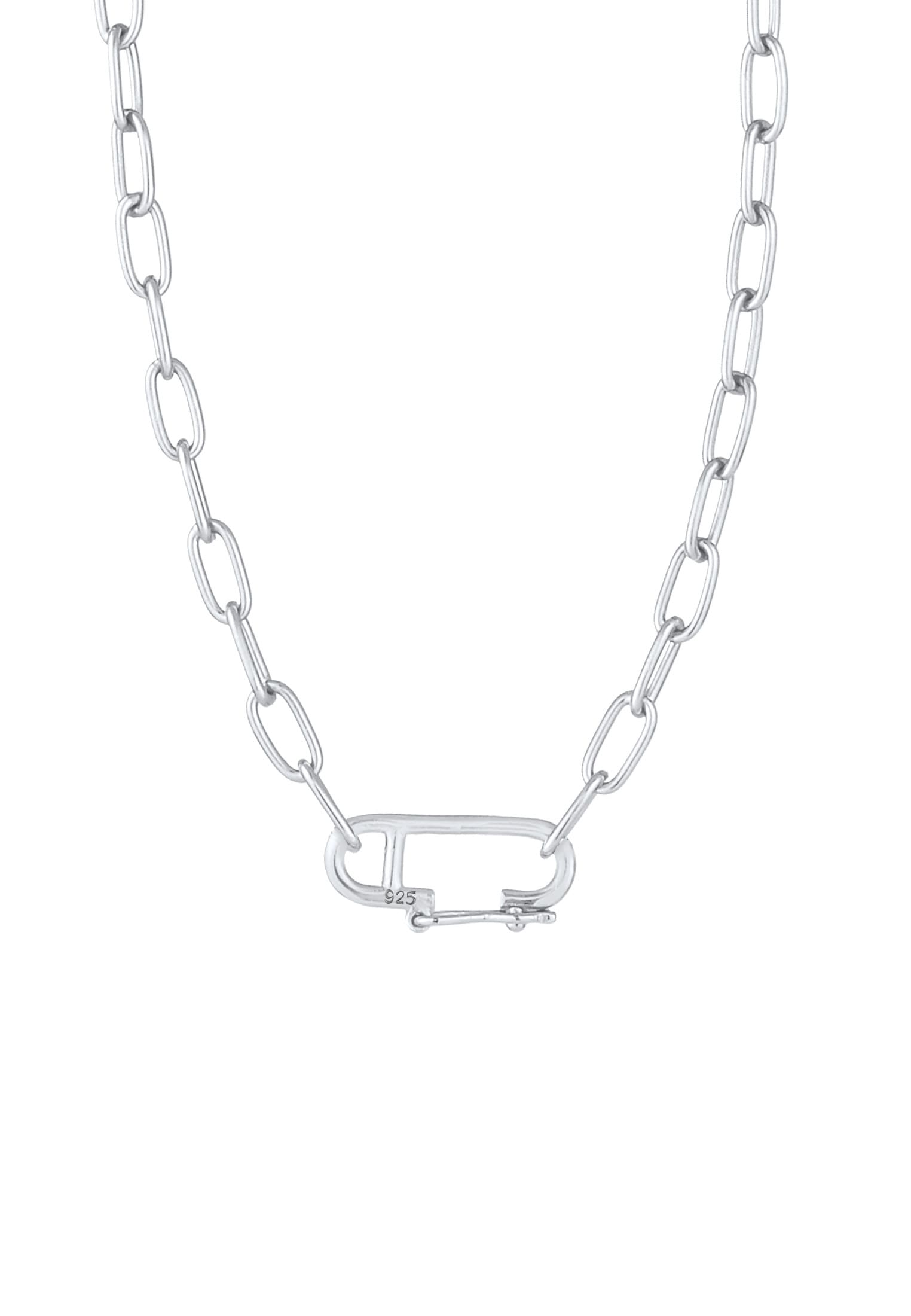 Elli Kette mit Anhänger »Halskette Gliederkette Oval Verstellbar Basic 925 Silber«