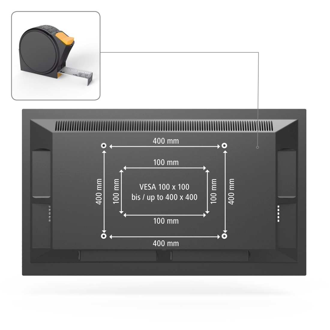 Hama TV-Wandhalterung »Wand Halterung universal für Fernseher, 32 43 50 55 65 Zoll, bis 35 kg« bis 165 cm Zoll ausziehbar, schwenkbar, neigbar, einfache Montage, TV Halter bis 65"