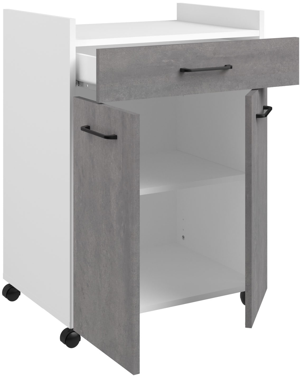 Parisot Mehrzweckschrank-Set, (2 St., Buffetschrank und Beistellschrank auf Rollen)