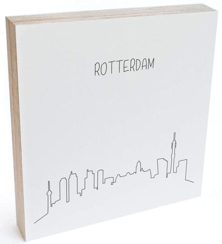 Wall-Art Holzbild »Tischdeko Skyline Rotterdam«, (1 St.)