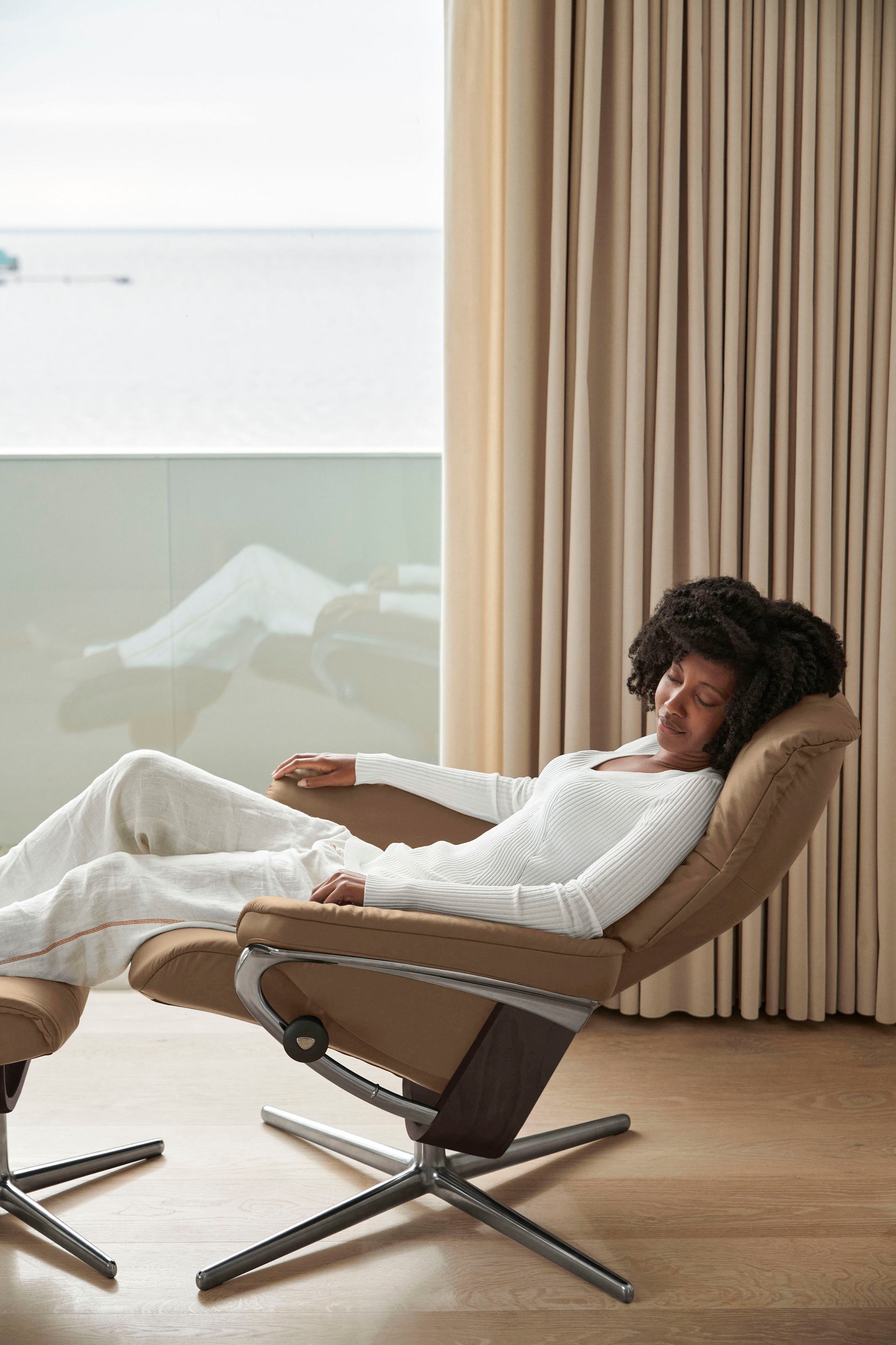 Stressless® Fußhocker »Mayfair«, mit Cross Base, Größe S, M & L, Holzakzent Wenge