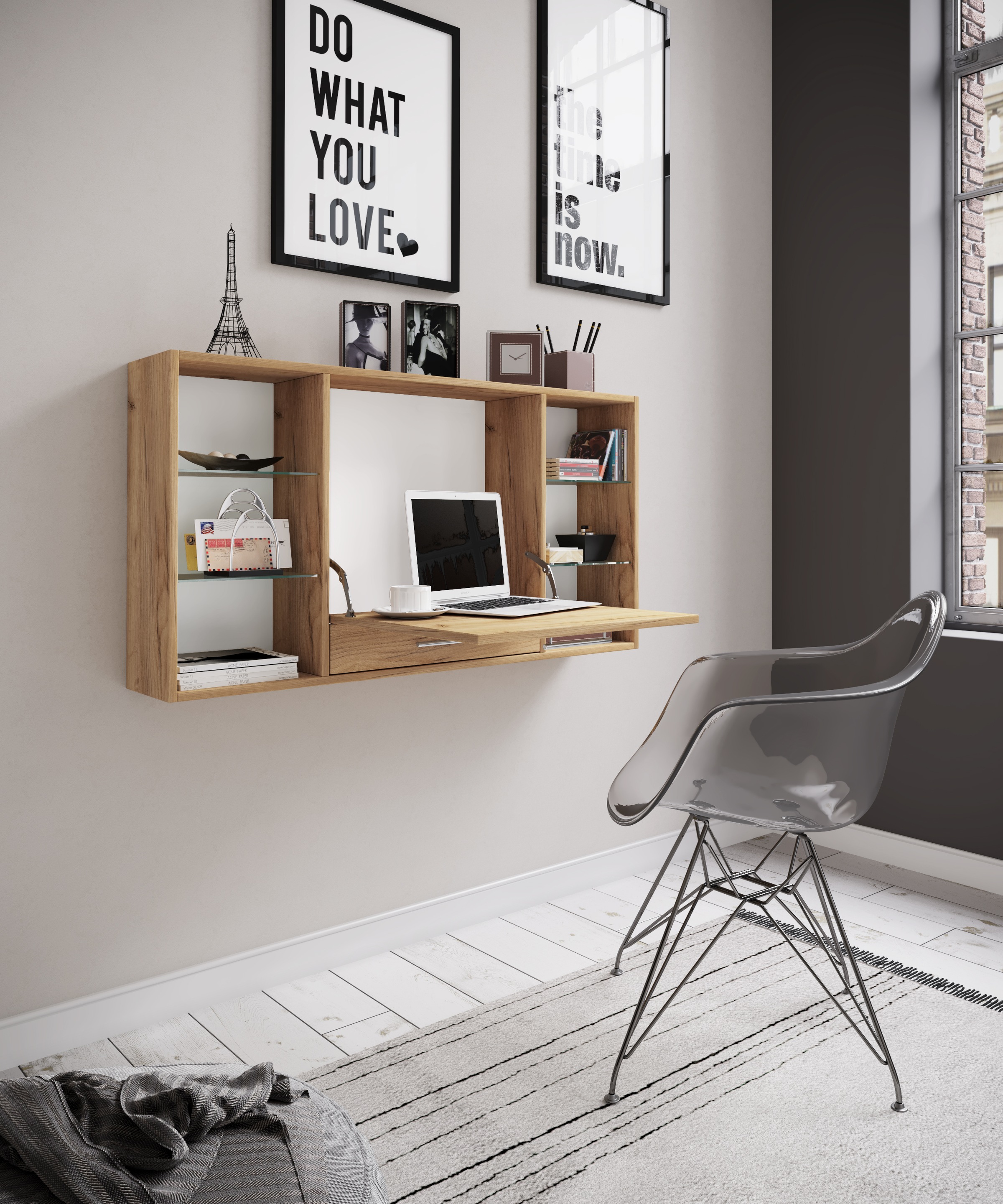 VCM Schreibtisch »Holz Hänge Schreibtisch Wandschreibtisch Teala«