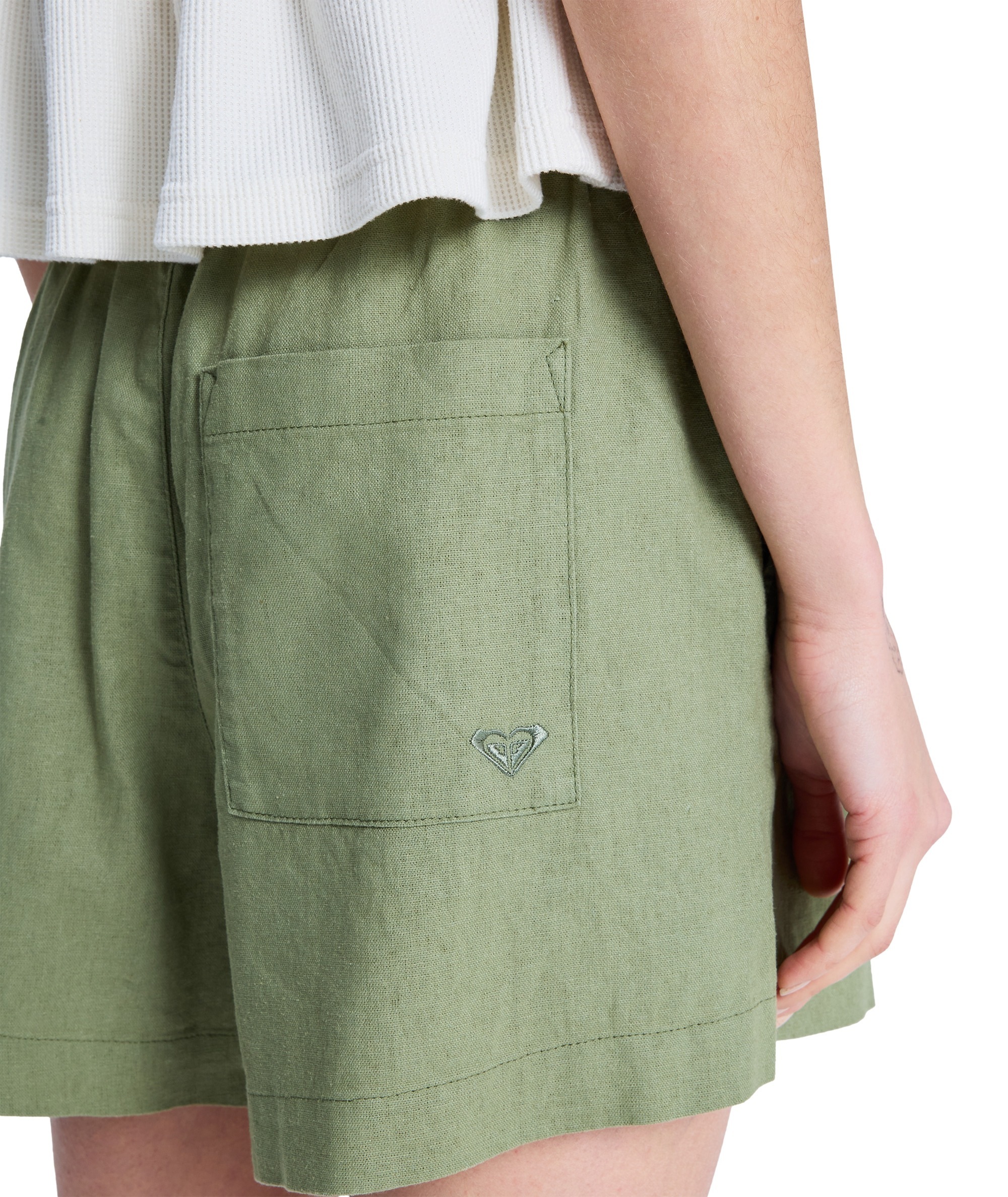 Roxy Shorts »LEKEITIO BREAK MID«  aus Leinen und Viskose, sportlicher Stil