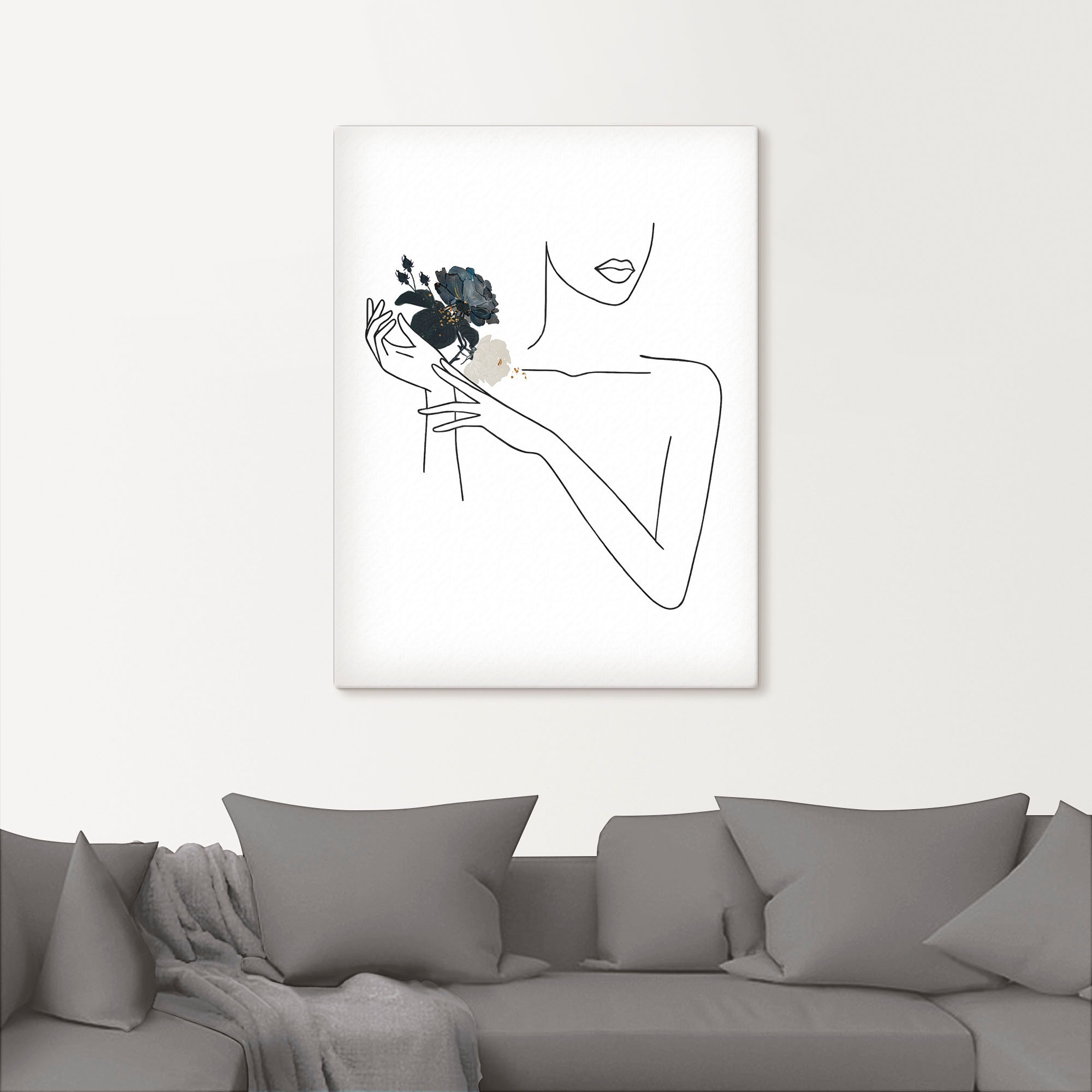 Artland Wandbild »Moderne LineArt Mädchen II«, Modebilder, (1 St.), als Alubild, Outdoorbild, Leinwandbild, Poster, Wandaufkleber