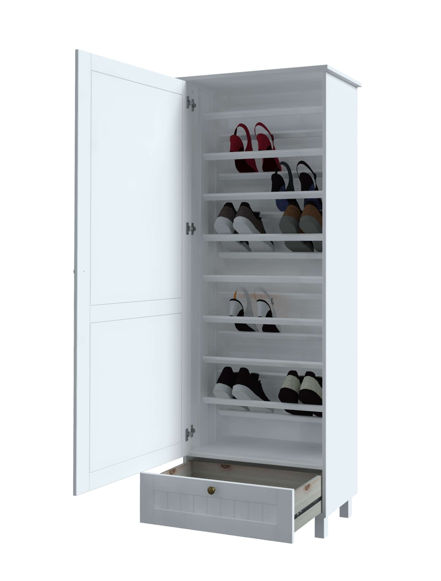 Home affaire Schuhschrank »Juventus«, (1 St.), aus massiver Kiefer, Breite 67cm, Höhe 180 cm