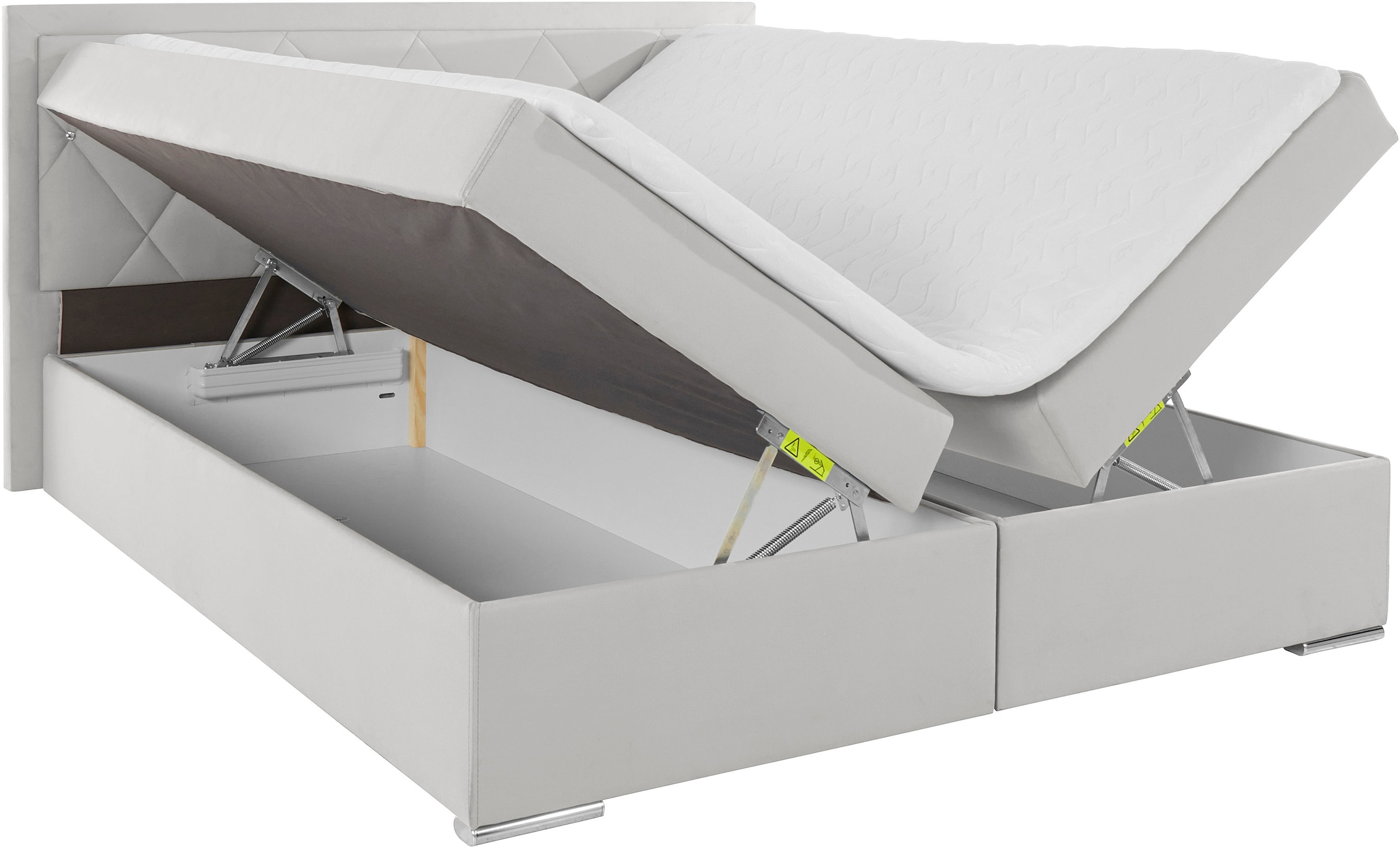 Leonique Boxbett »Alfie, Bestseller, wahlweise mit Bettkasten«, mit Straßsteinen im Kopfteil, H2, H3 und H4 wählbar