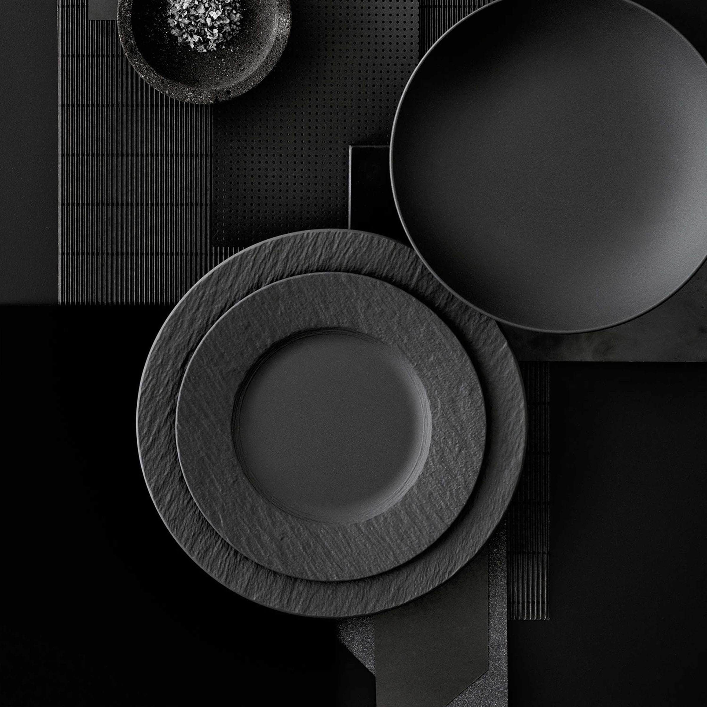 Villeroy & Boch Frühstücks-Geschirrset »Manufacture Rock Fruehstuecksset« Premium Porzellan